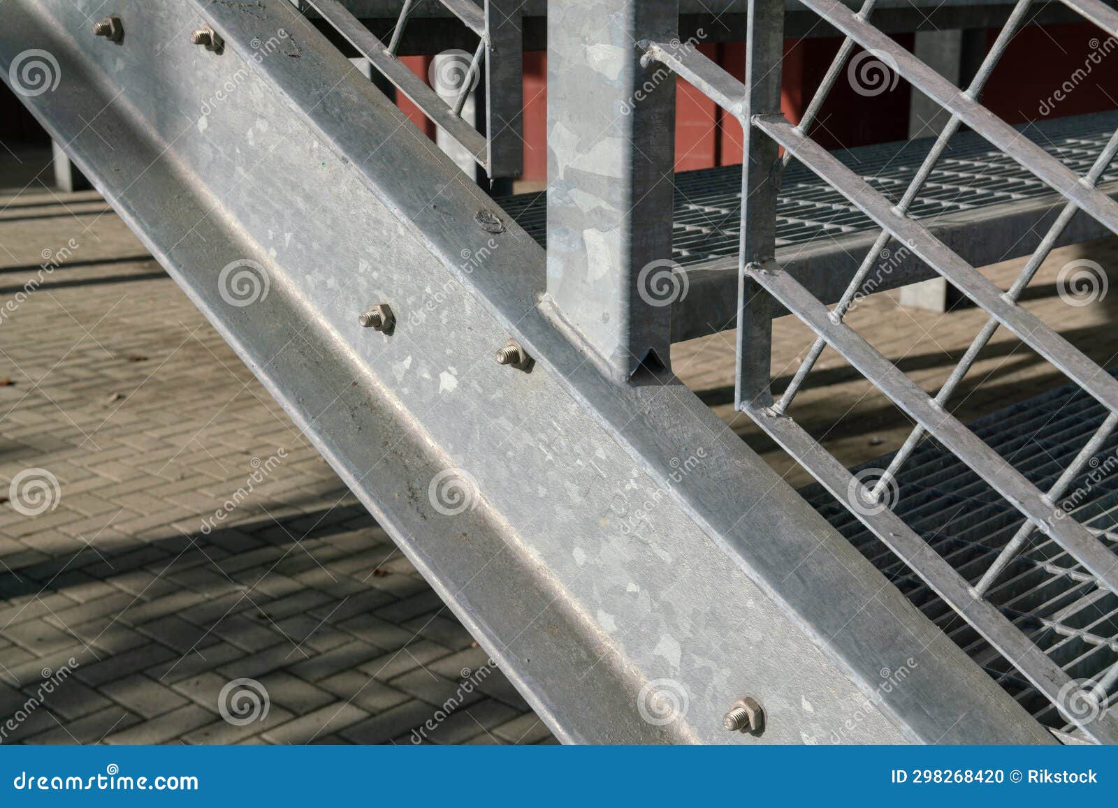 Fire Escape Staircase, Pedestrian Passage for Emergency Exit. Particular  Structure in Galvanized Stainless Steel, with Detail of Stock Photo - Image  of structure, grill: 298268420
