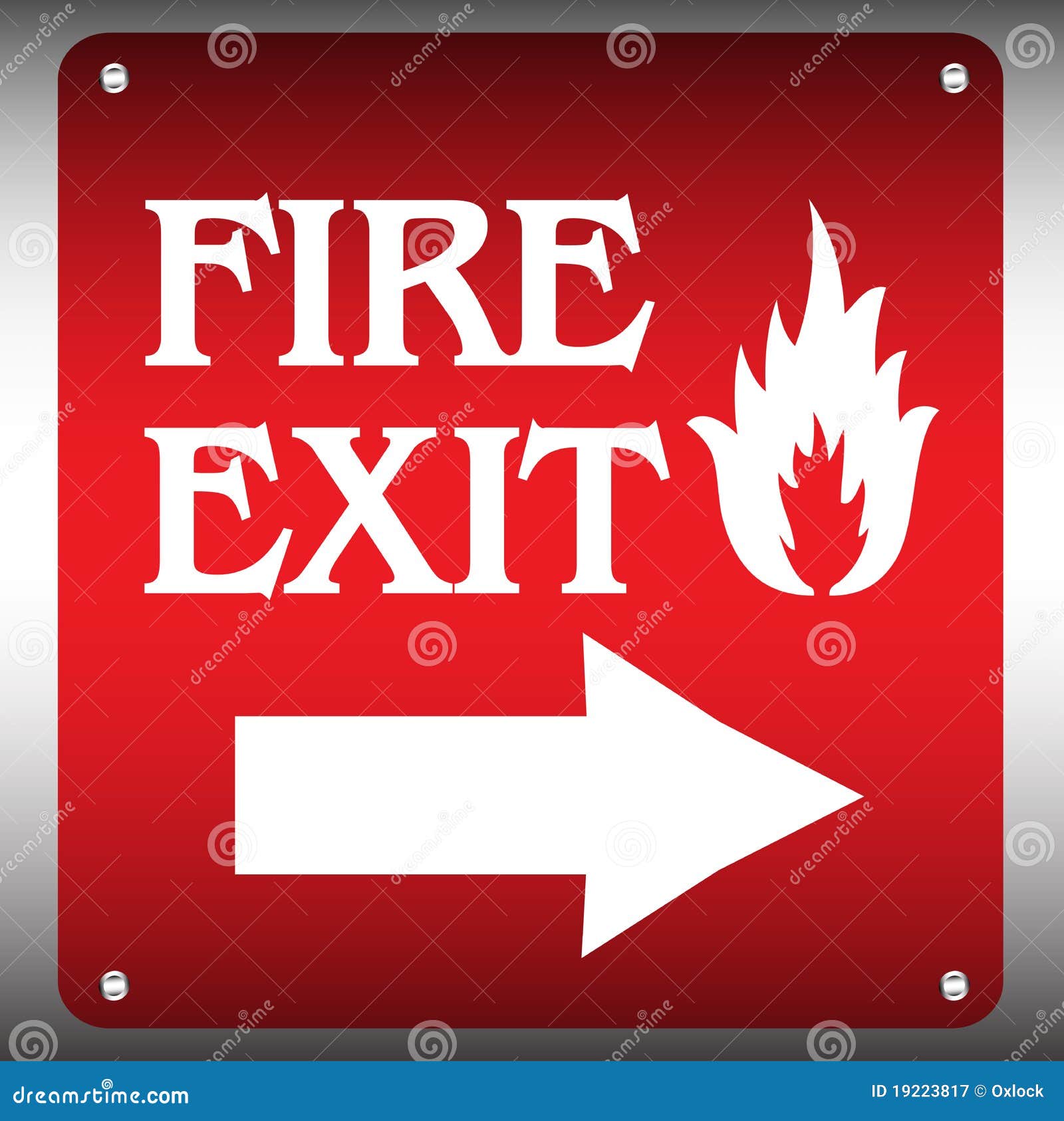 Fire Exit Plate Stock Vector Illustration Of Direction 19223817