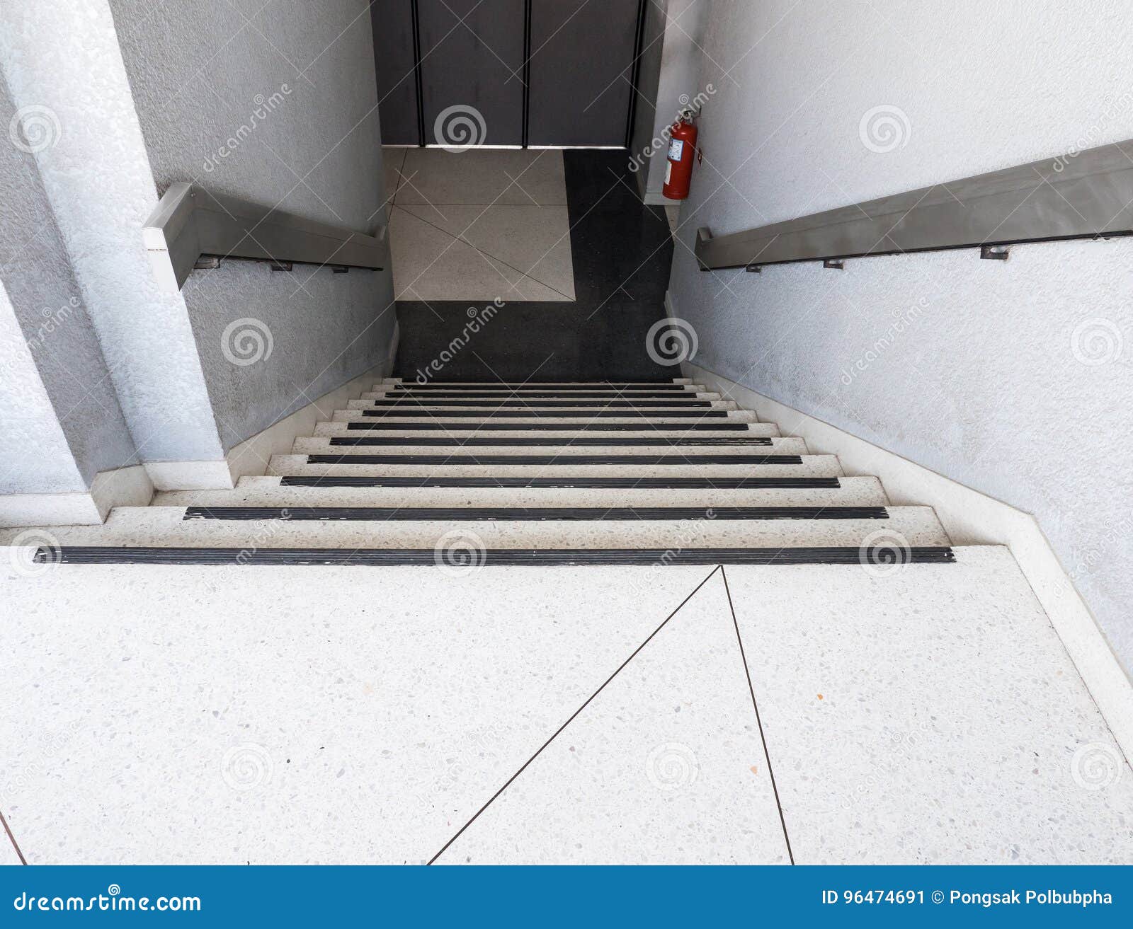 Fire Exit Staircase of the Office Building. Stock Image - Image of ...