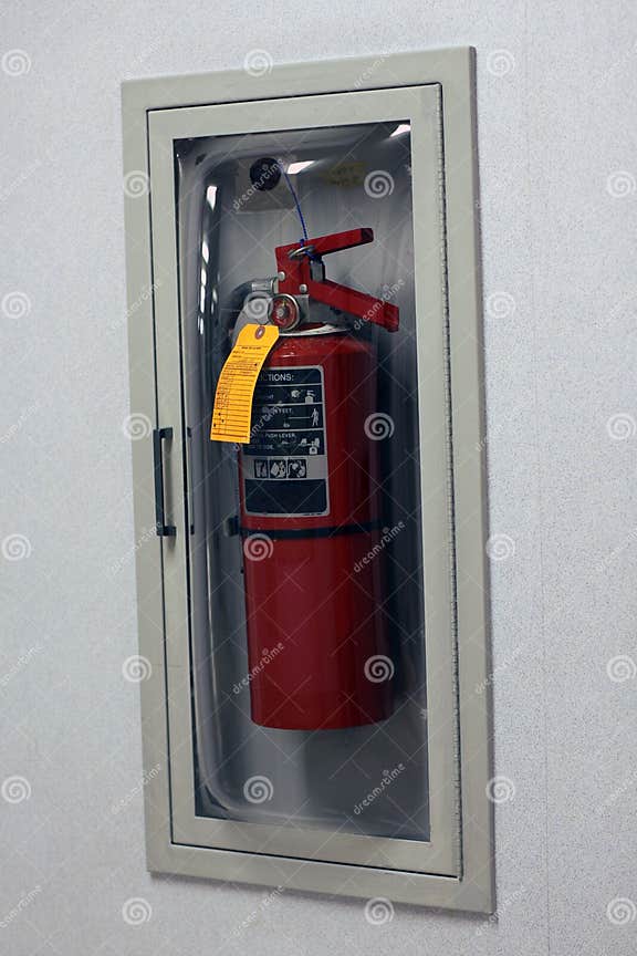 Fire Extinguisher Behind Glass Stock Photo Image of door, handle 6408304