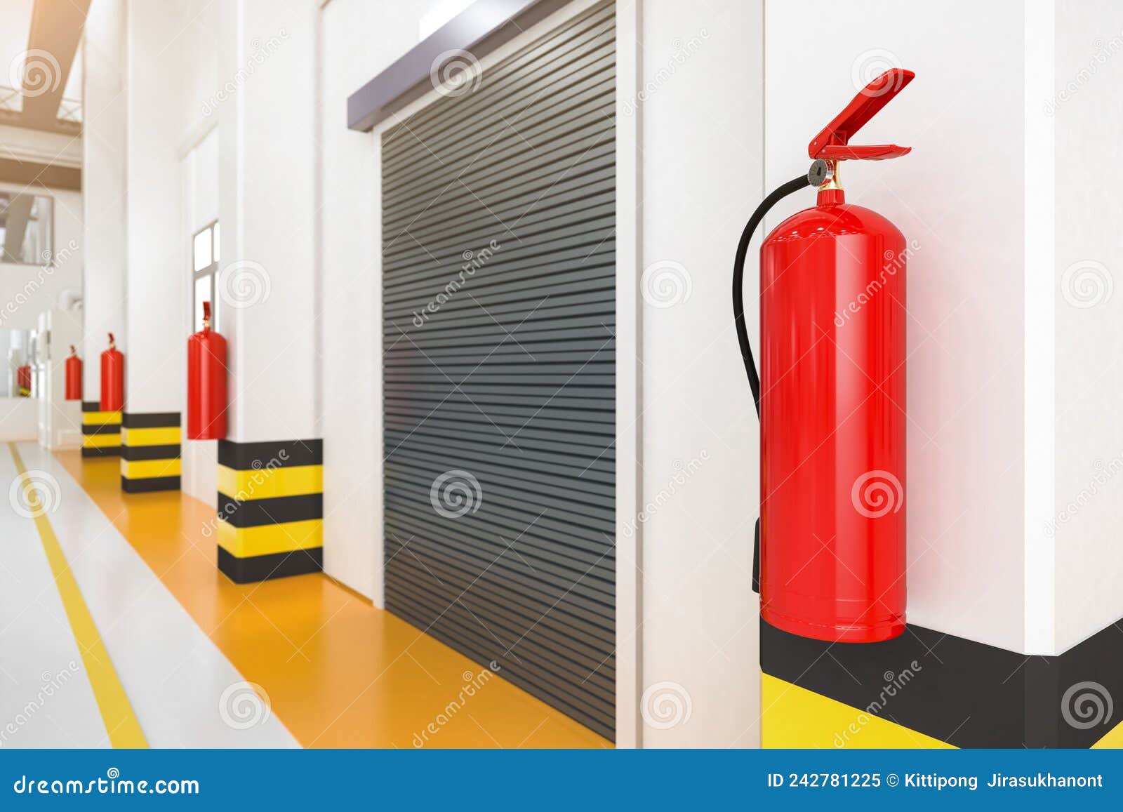Fire Extinguisher in Factory Stock Illustration Illustration of