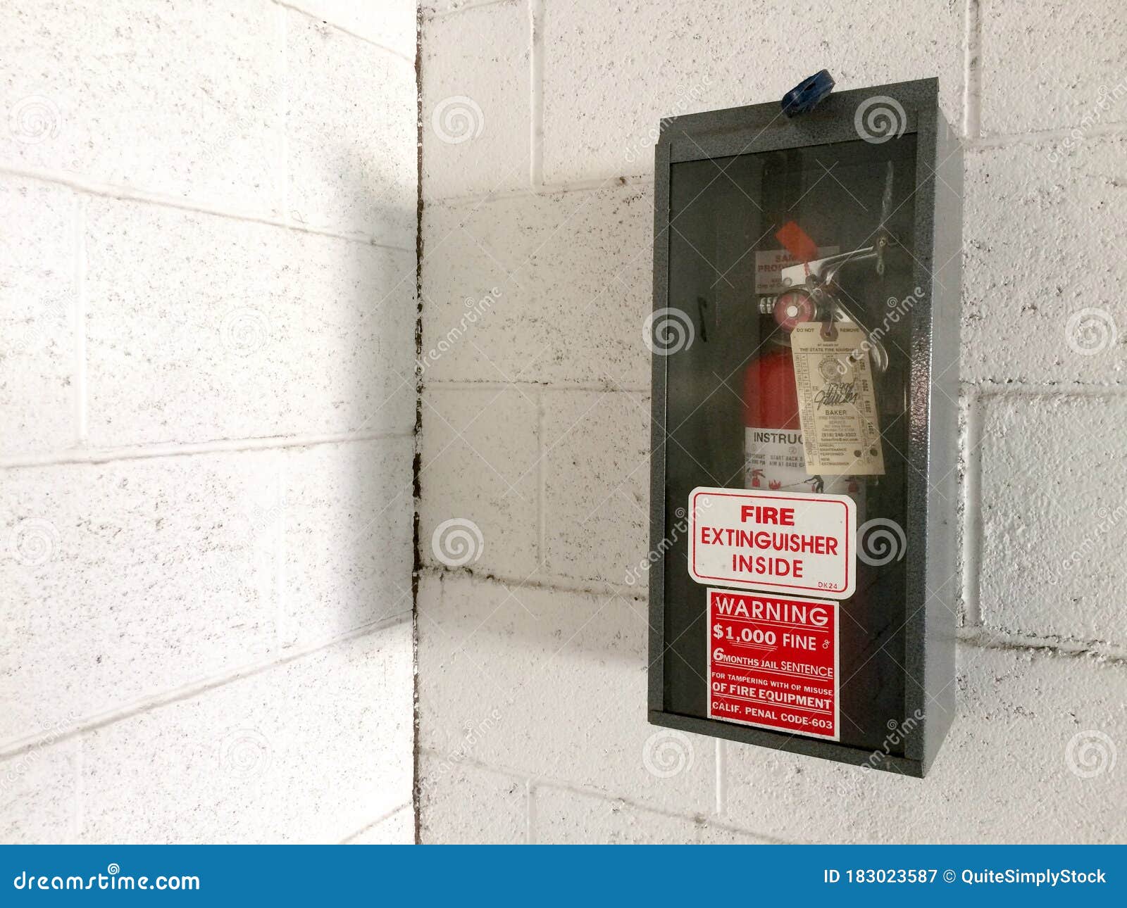 Fire Extinguisher in Glass Case Editorial Photography Image of