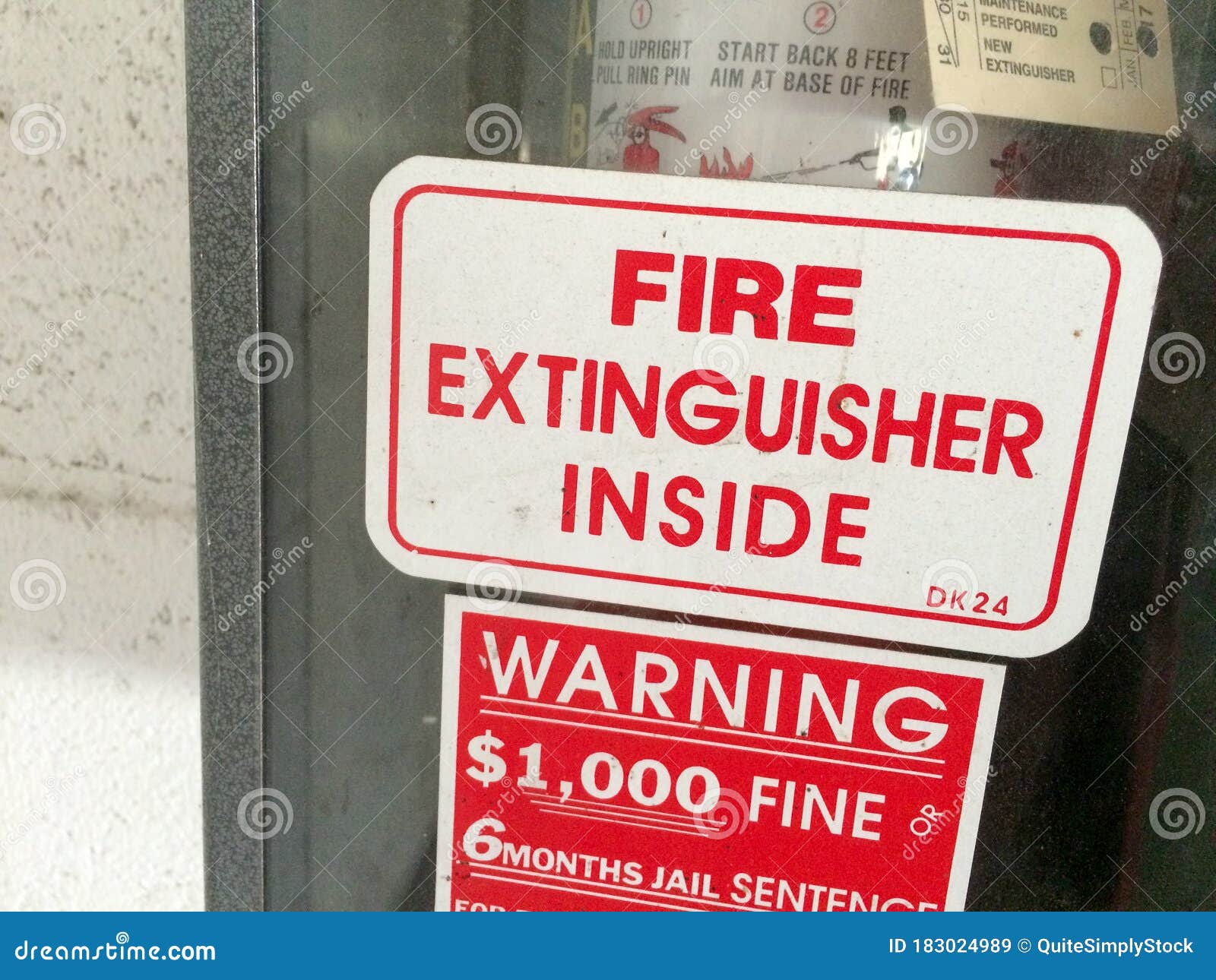 Fire Extinguisher in Glass Case Stock Image Image of extinguishing