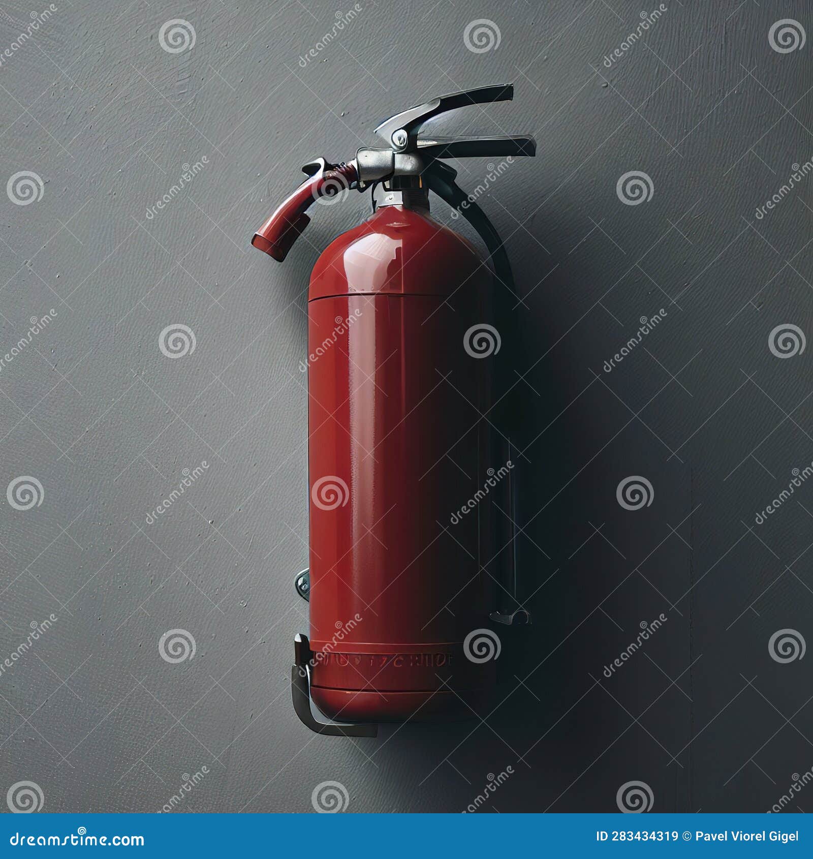 Fire Extinguisher on Gray Wall Stock Illustration Illustration of