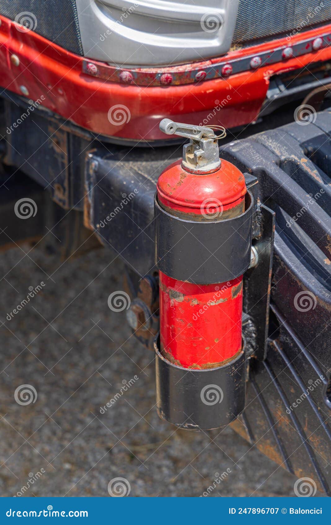 Fire Extinguisher Tractor stock image. Image of safety 247896707