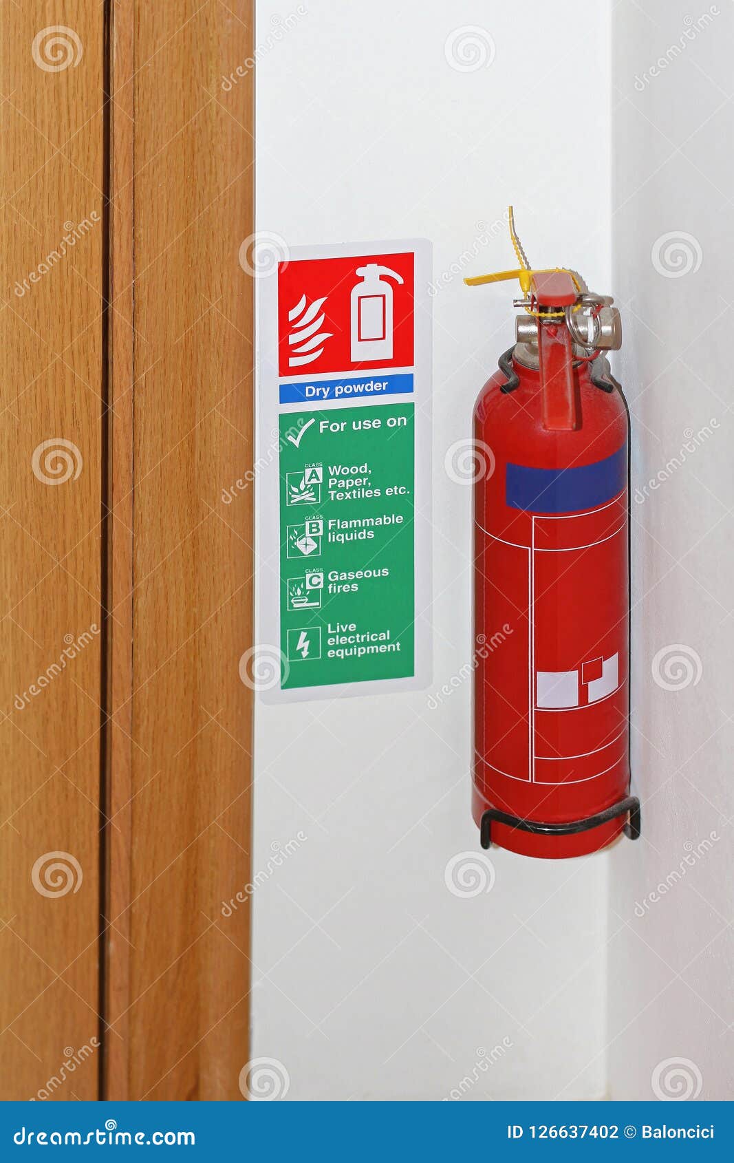 Fire Extinguisher stock photo. Image of mounted, house 126637402