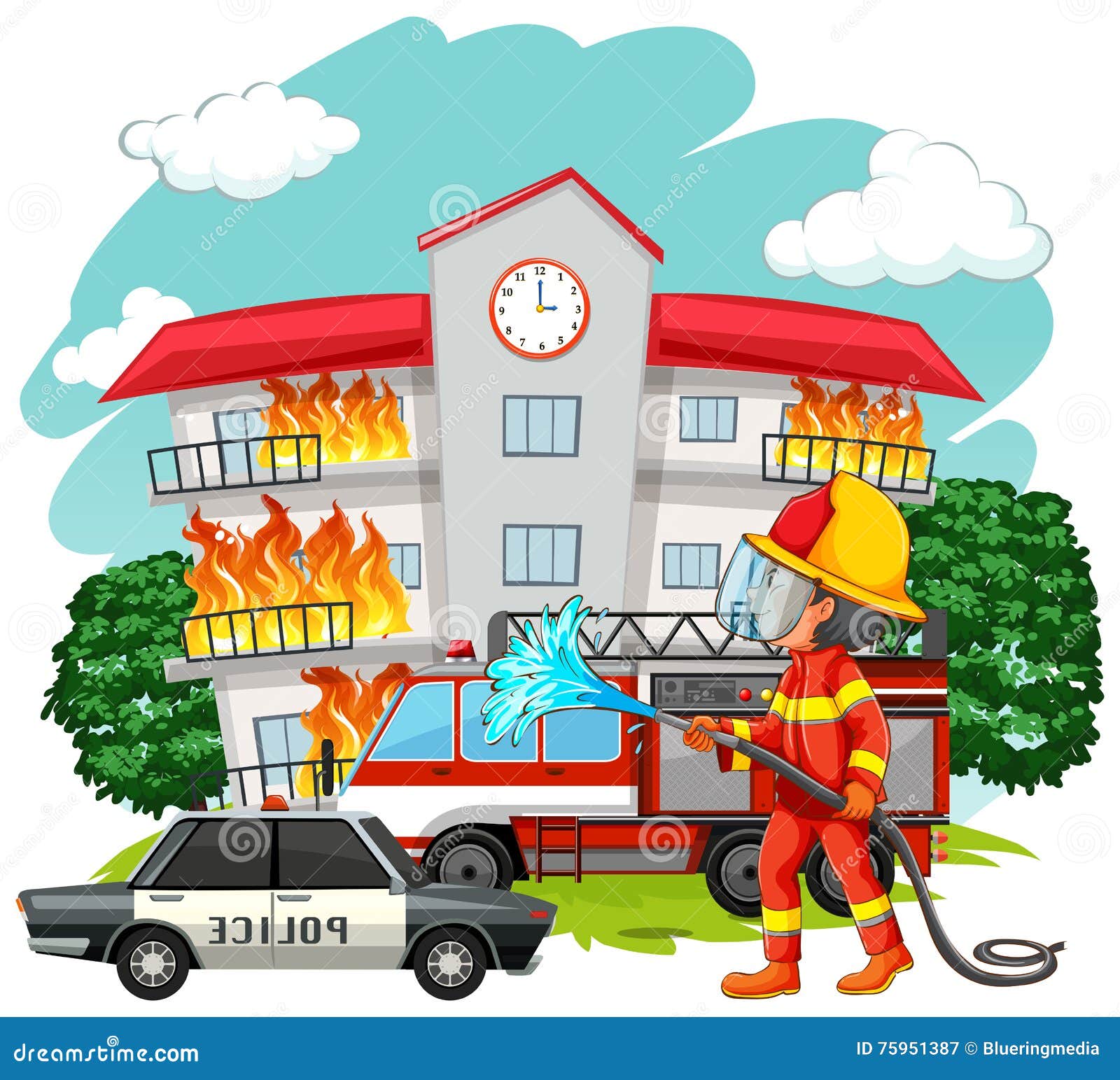 fire fighter at fire