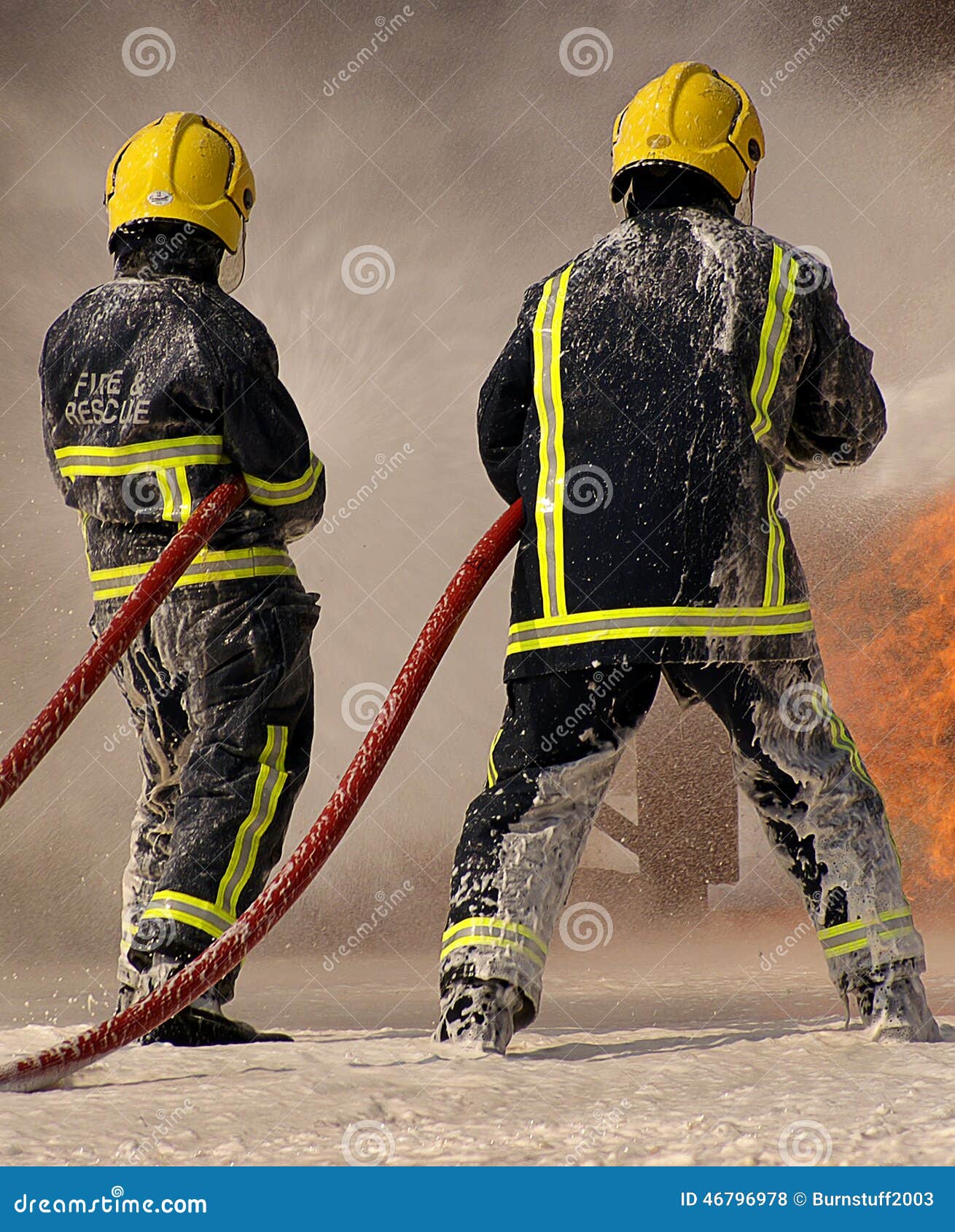 Fire Fighters Fighting Fire Editorial Stock Photo Image of gasoline, crew 46796978