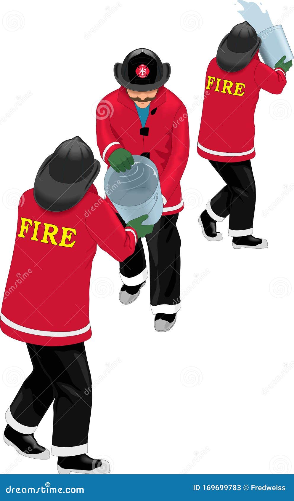 Fire Fighting Bucket Brigade Vector Illustration | CartoonDealer.com ...