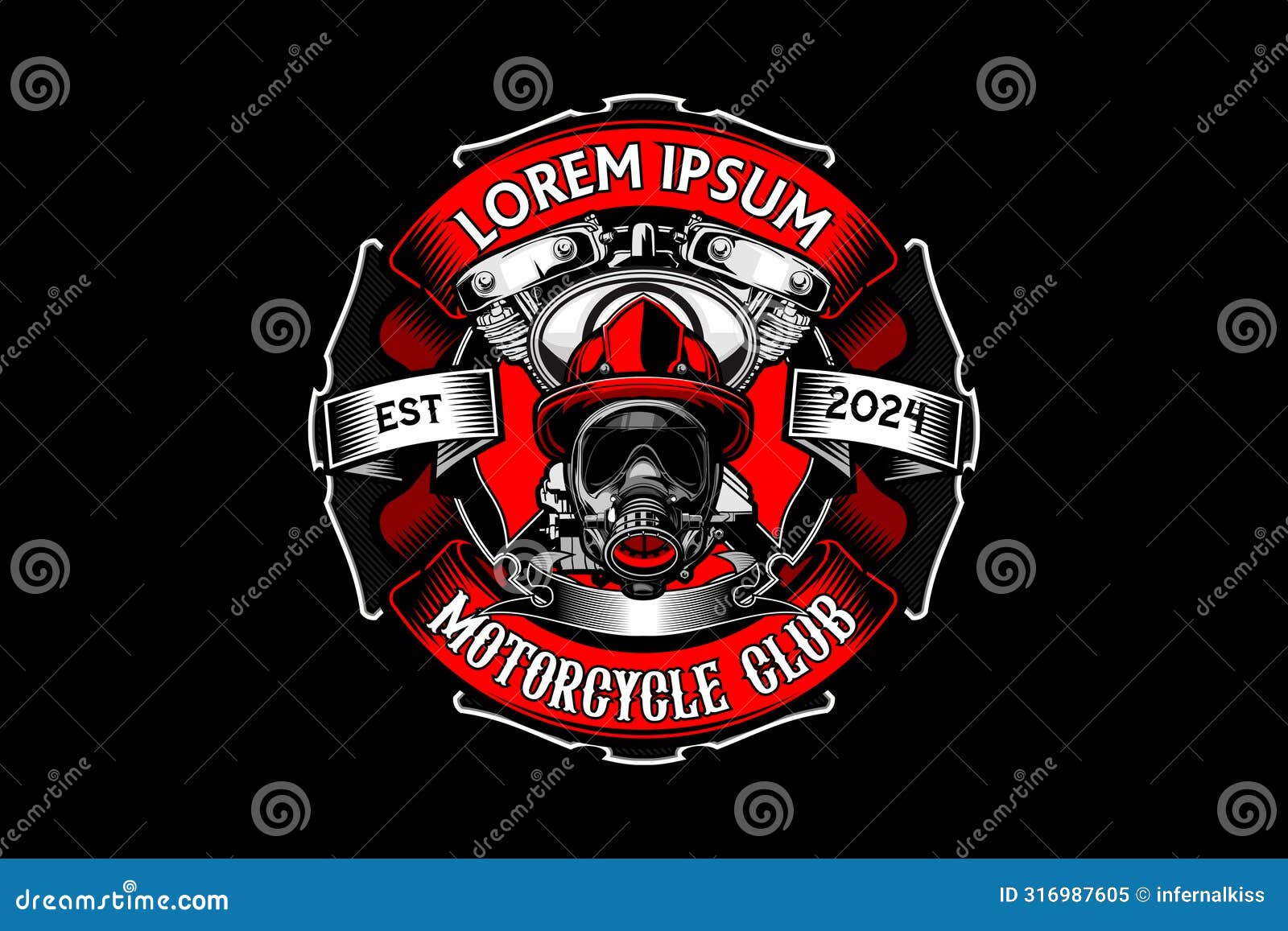 fire fighting gas mask with v-twin engine  image