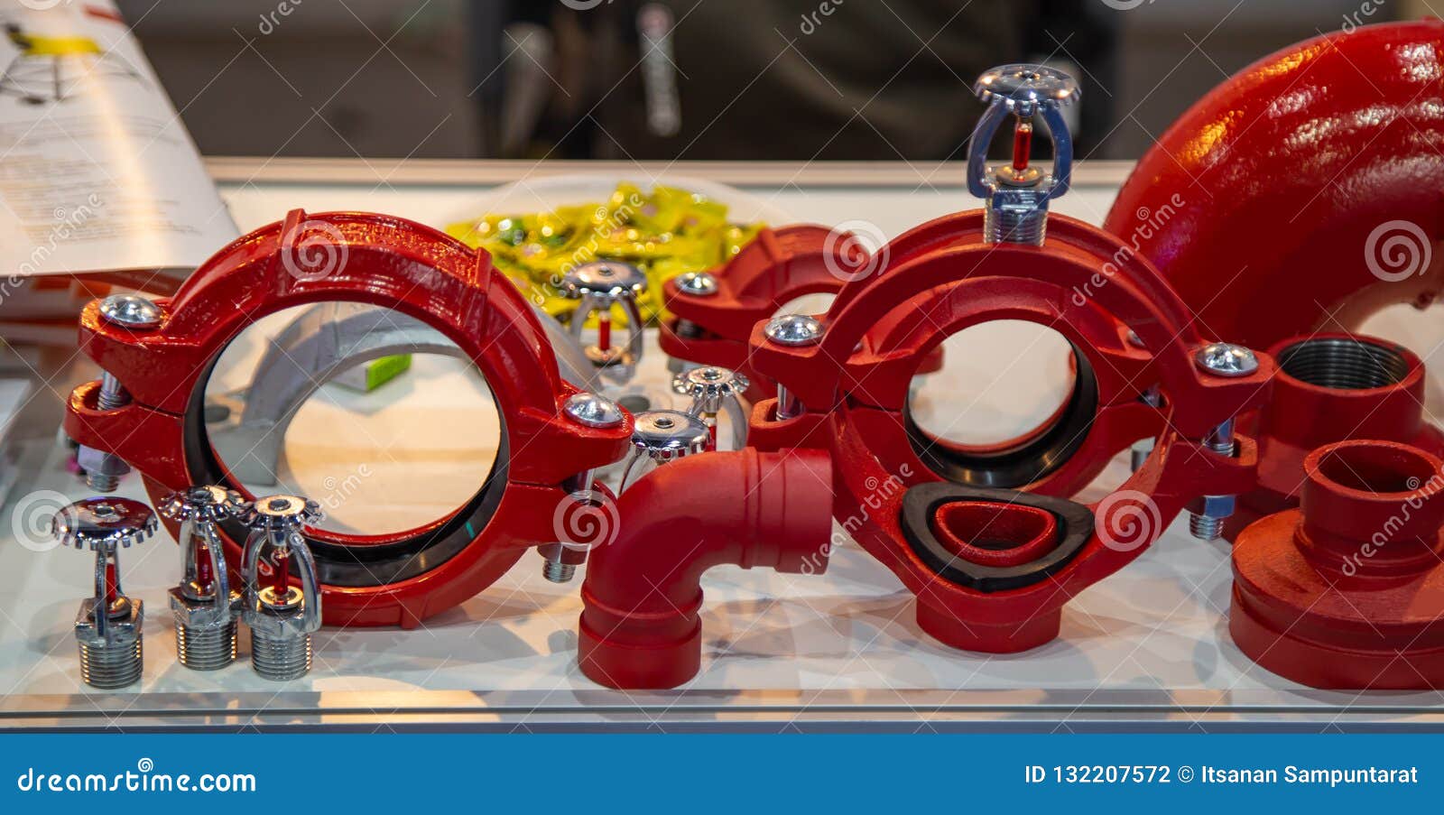 Fire fighting pipe fitting stock photo. Image of equipment 132207572