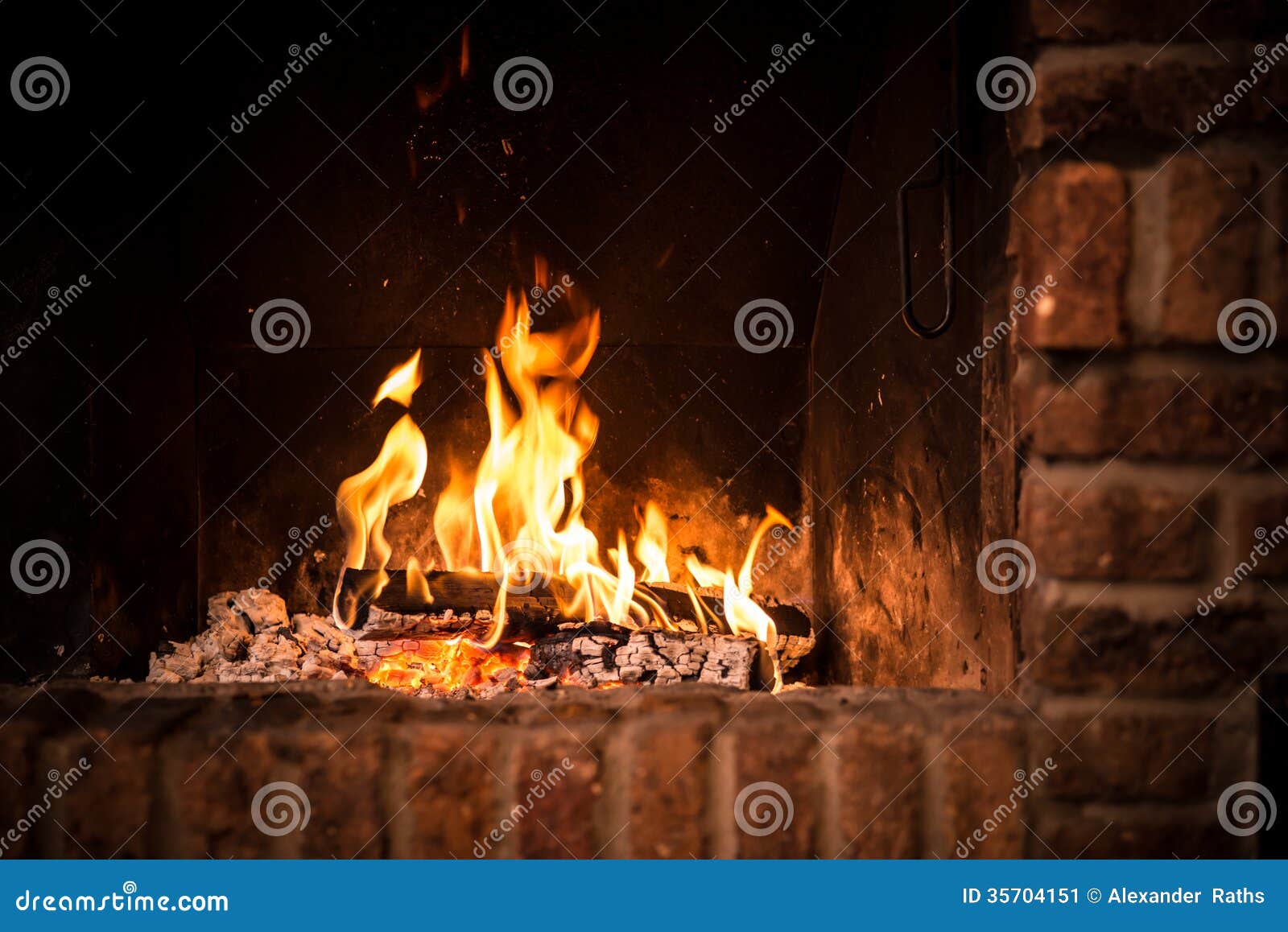 Fire in fireplace stock image. Image of furnace, danger 35704151