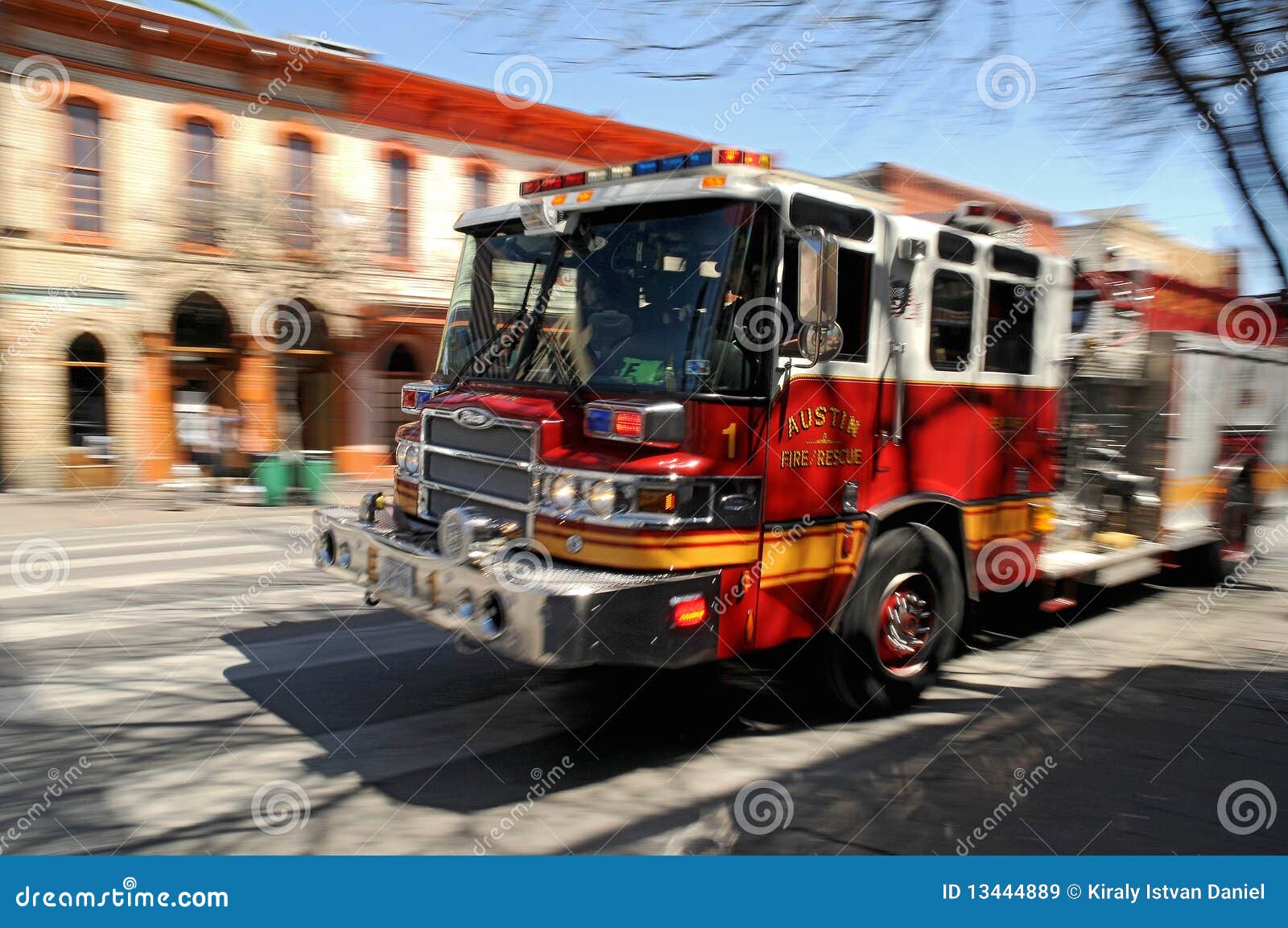 Fire Firetruck on Rush in Austin, TX Stock Image Image of motion