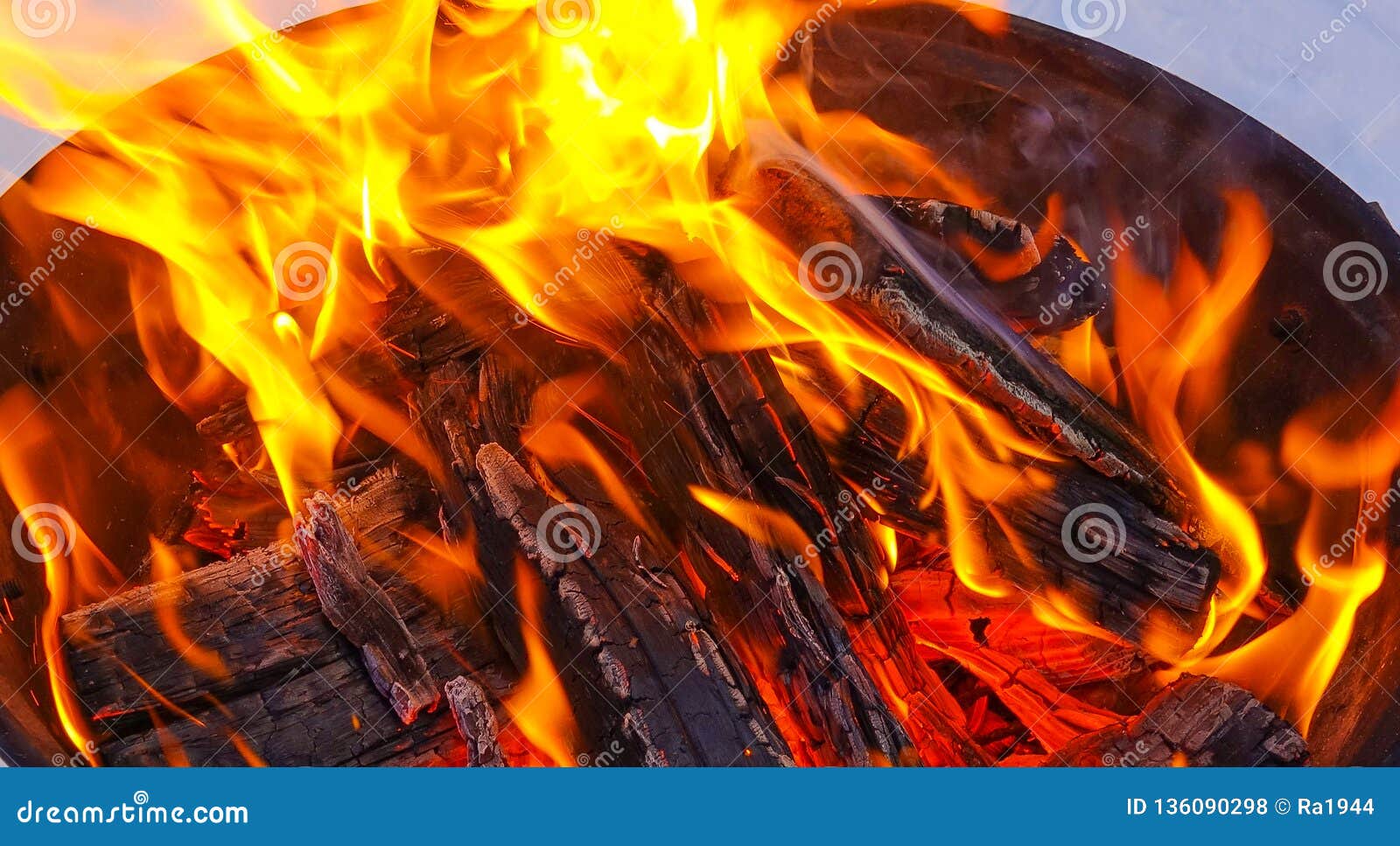 Fire and Firewood. Barbeque Ignition Cooking Coals Stock Photo Image