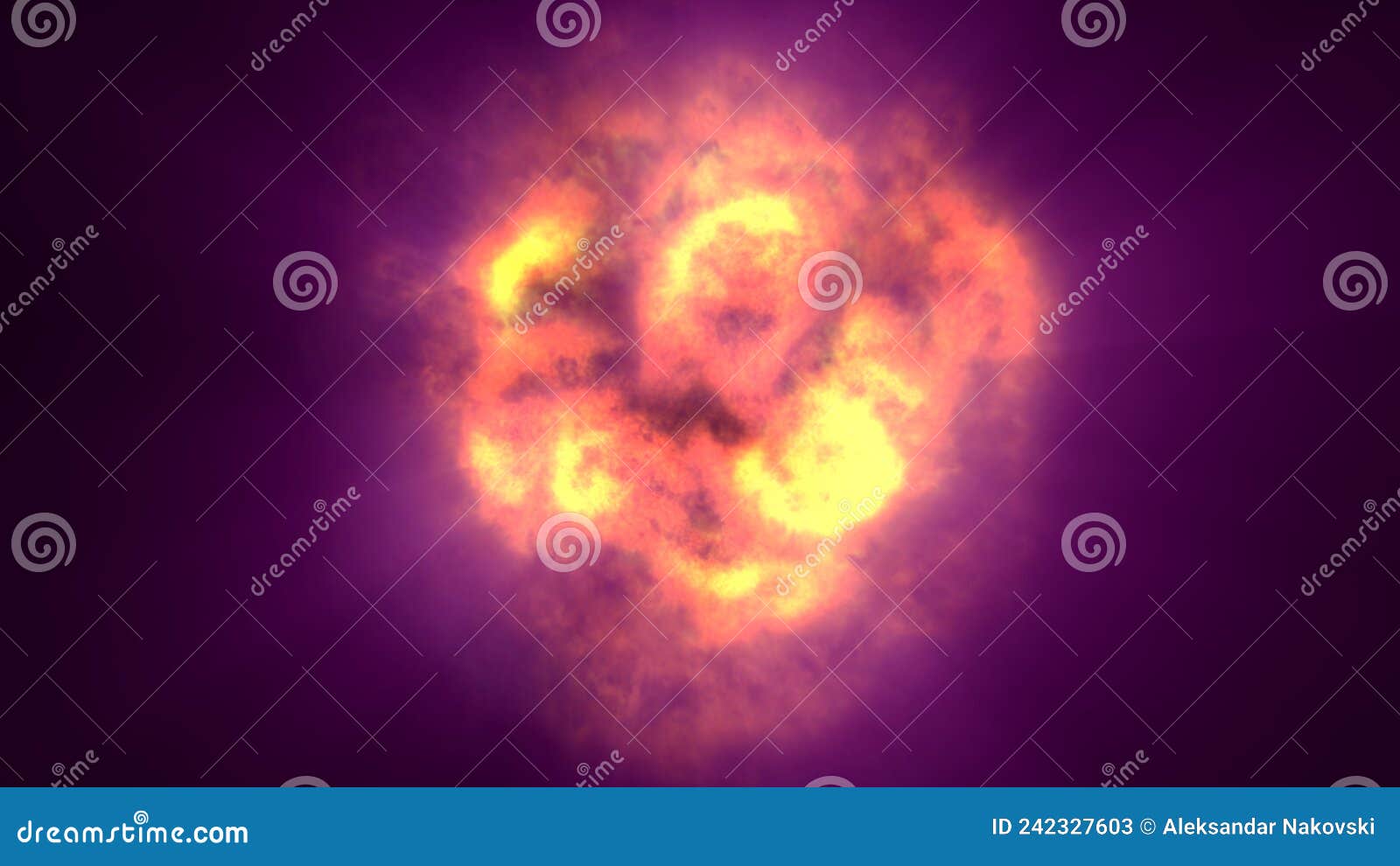 Fire Flame Ball Explosion in Space, Illustration Stock Illustration ...