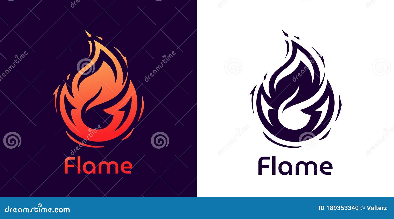 Fire Flame Logo Design. Flame Silhouette. Hot Symbol Stock Vector ...