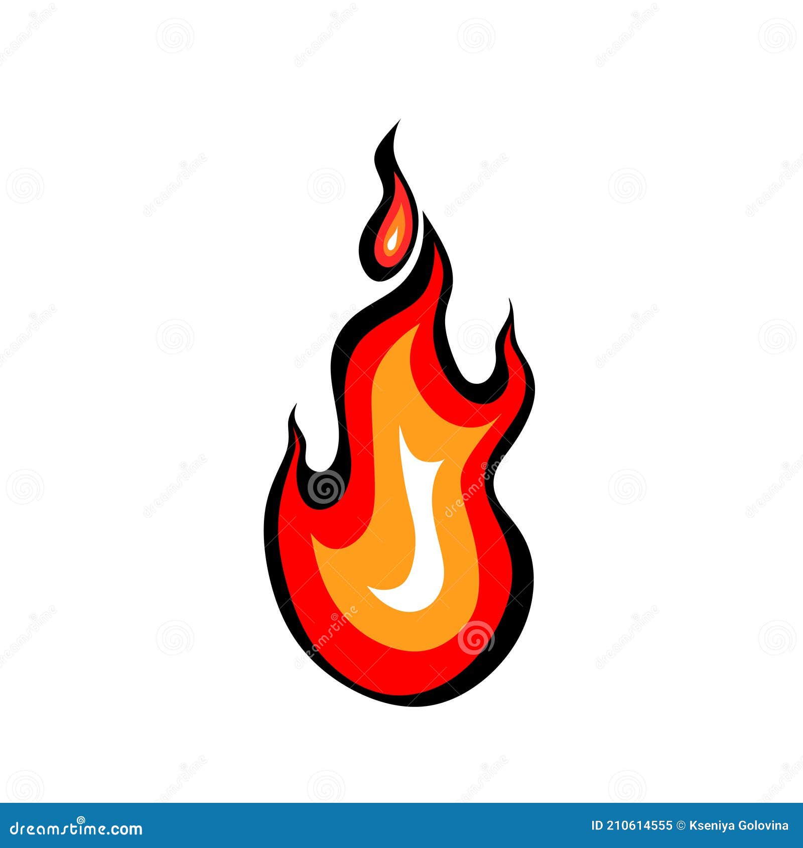 Fire, Flame, Color Image. Isolated Vector Stock Vector - Illustration ...