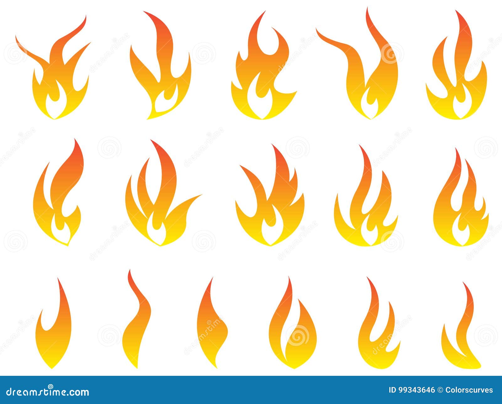 fire flames logo   icon set .