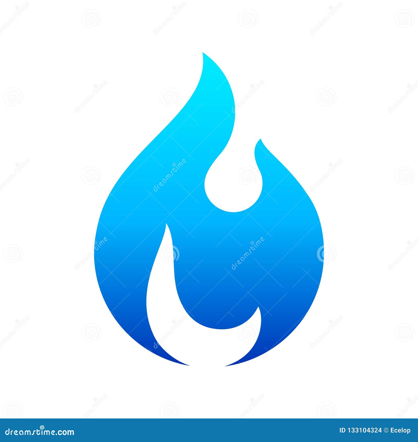 Fire Flames, New Blue Icon for You Stock Vector Illustration of
