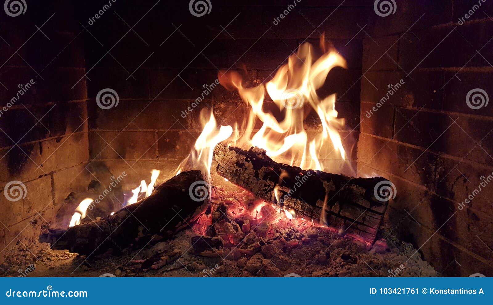 Fire Flames Woods In Fireplace Winter Stock Image Image Of Black