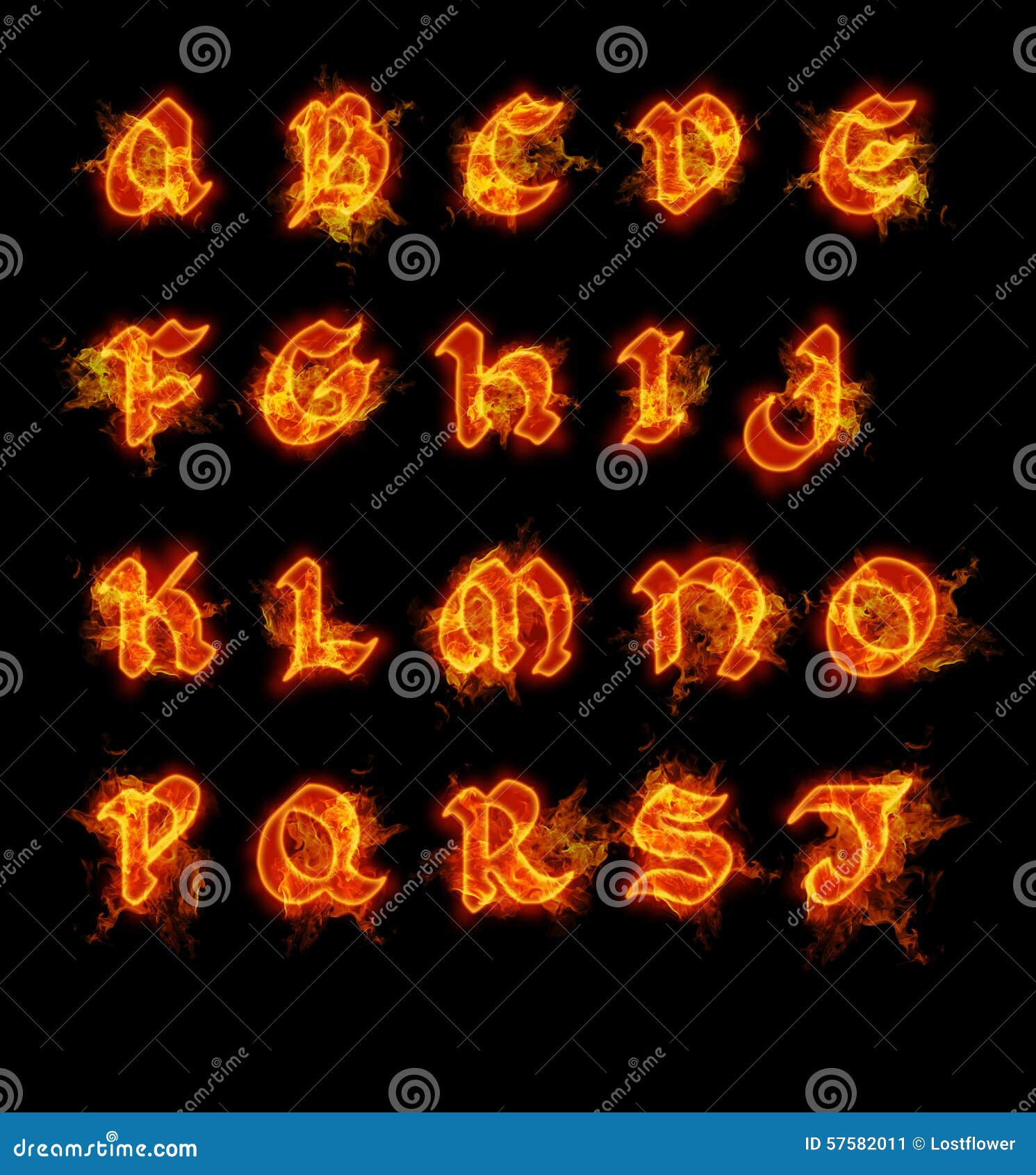 Fire font collection stock illustration. Illustration of burn - 57582011