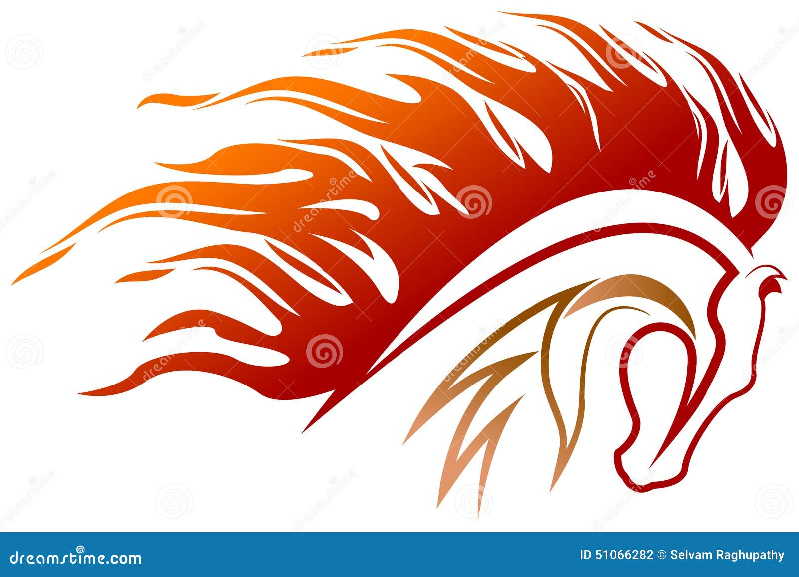 Head horse with flames artwork design Royalty Free Vector