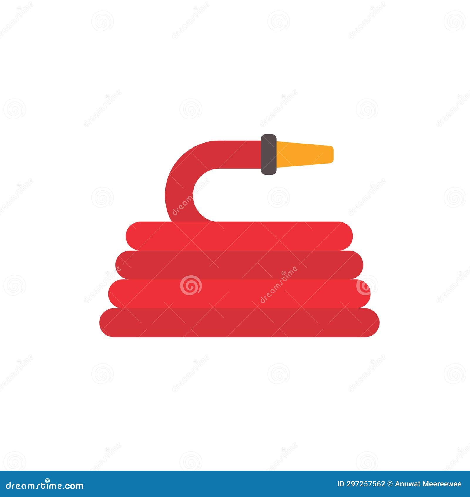 Fire Hose. the Red Rubber Hose is Used To Extinguish the Fire 向量例证 插画