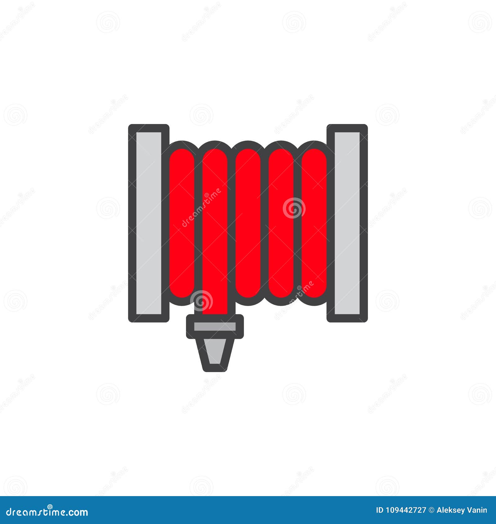 Fire Hose Reel Filled Outline Icon Stock Vector - Illustration of