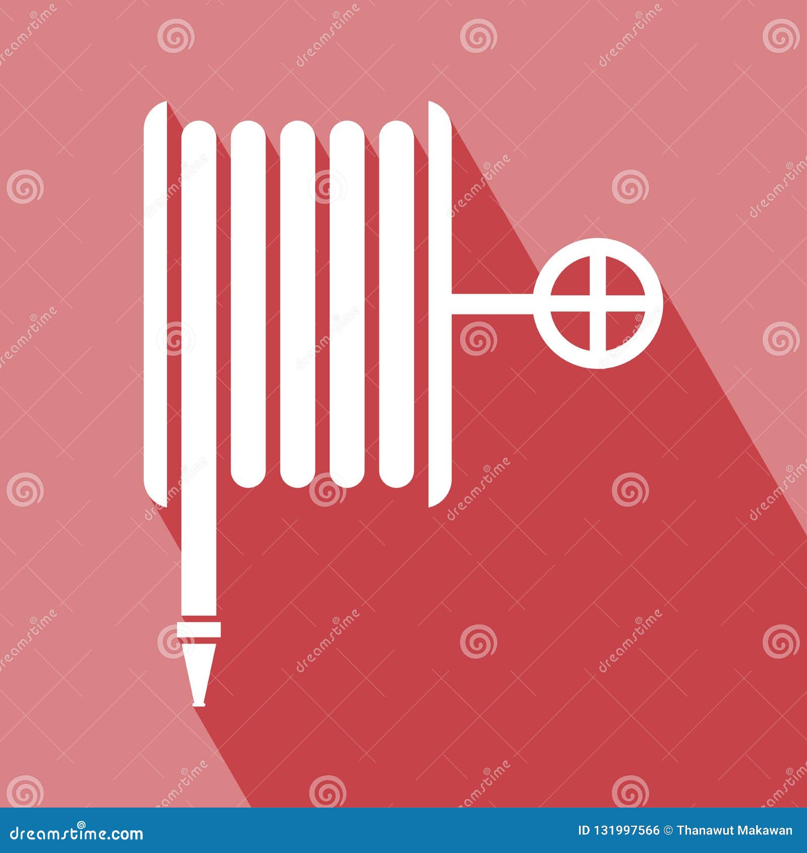 Fire Hose Reel Icon Vector Flat Design Stock Vector - Illustration of fire,  label: 131997566