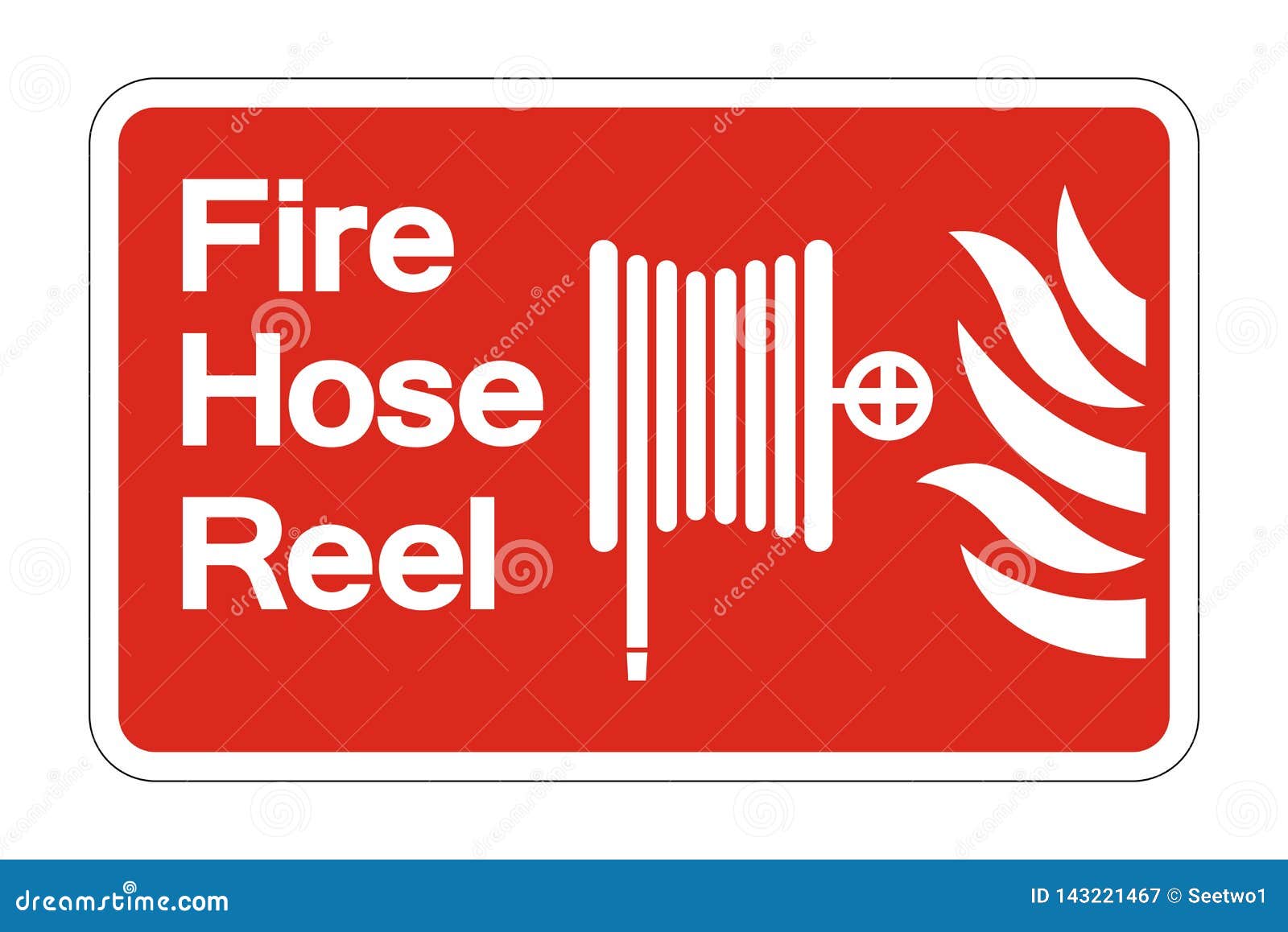 Symbol Fire Hose Reel Symbol Sign on White Background,vector