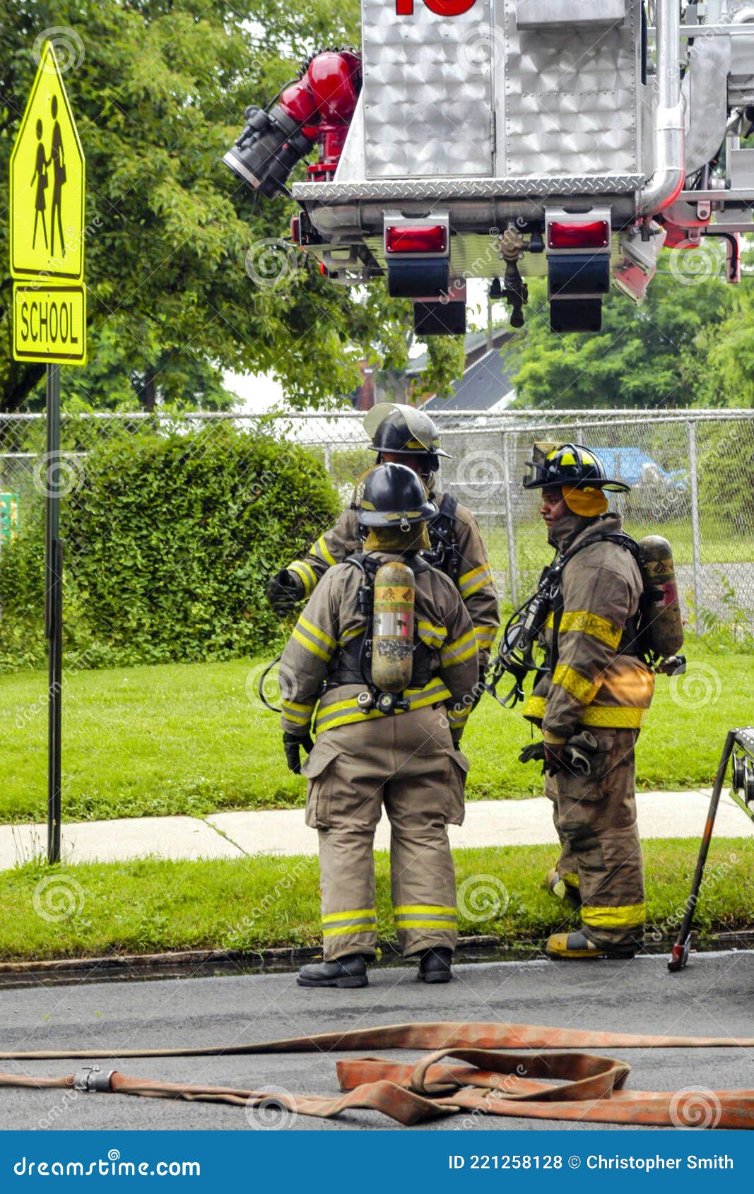 Firemen at a House Fire in Toledo, Ohio Editorial Stock Photo Image