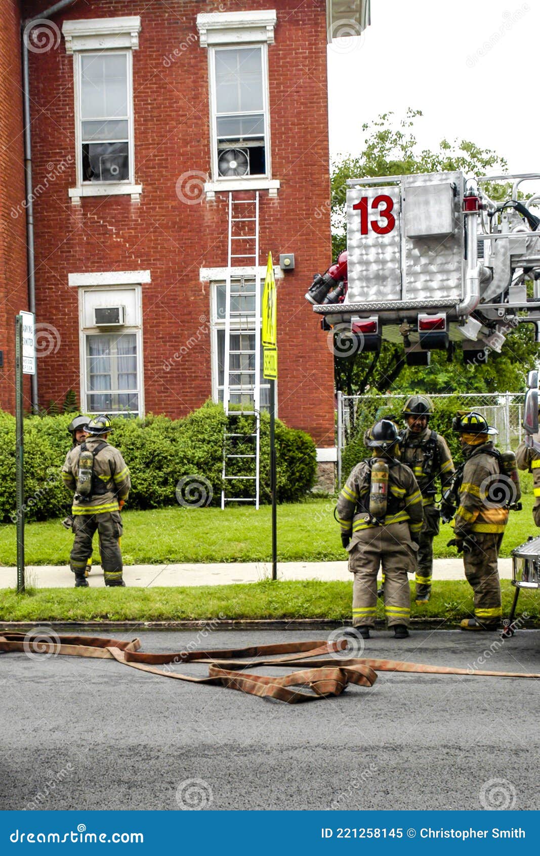 Firemen at a House Fire in Toledo, Ohio Editorial Image Image of high