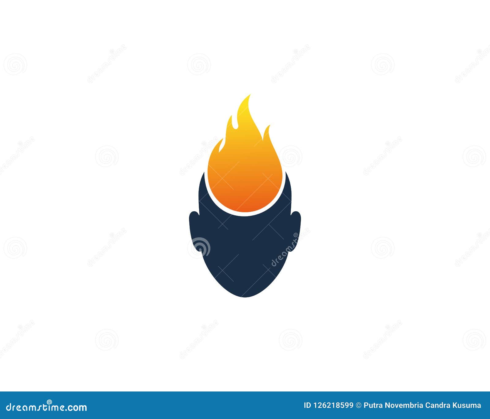 Fire Human Head Logo Icon Design Stock Vector Illustration of burn