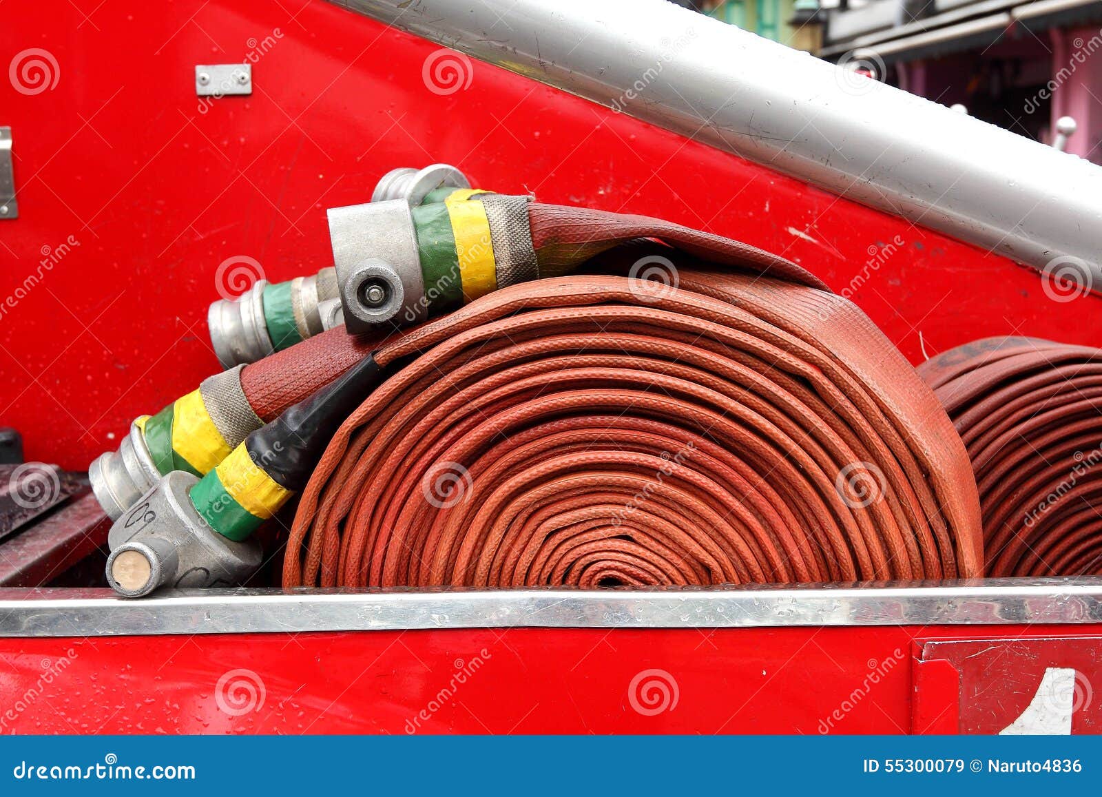 Fire Hydrant Hose stock image. Image of wash, firefighting 55300079