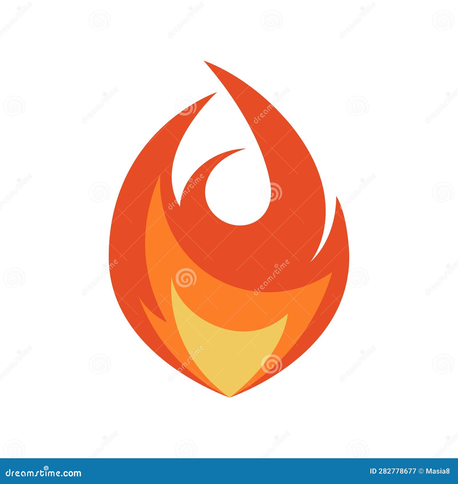 Fire Icon, Simple Emoji in Flat Style Stock Vector Illustration of