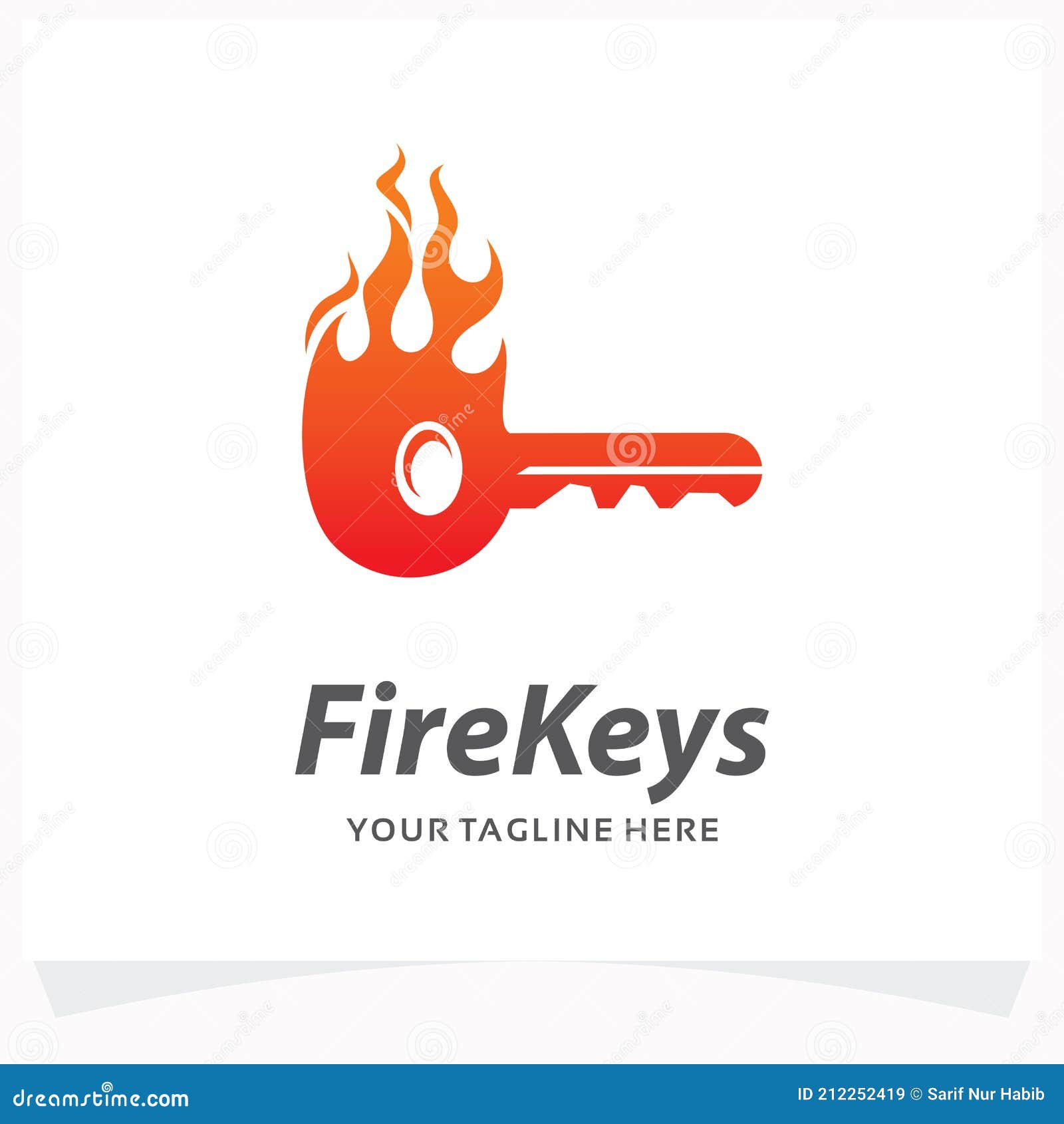 Fire Keys Logo Design Template Stock Vector Illustration of fire