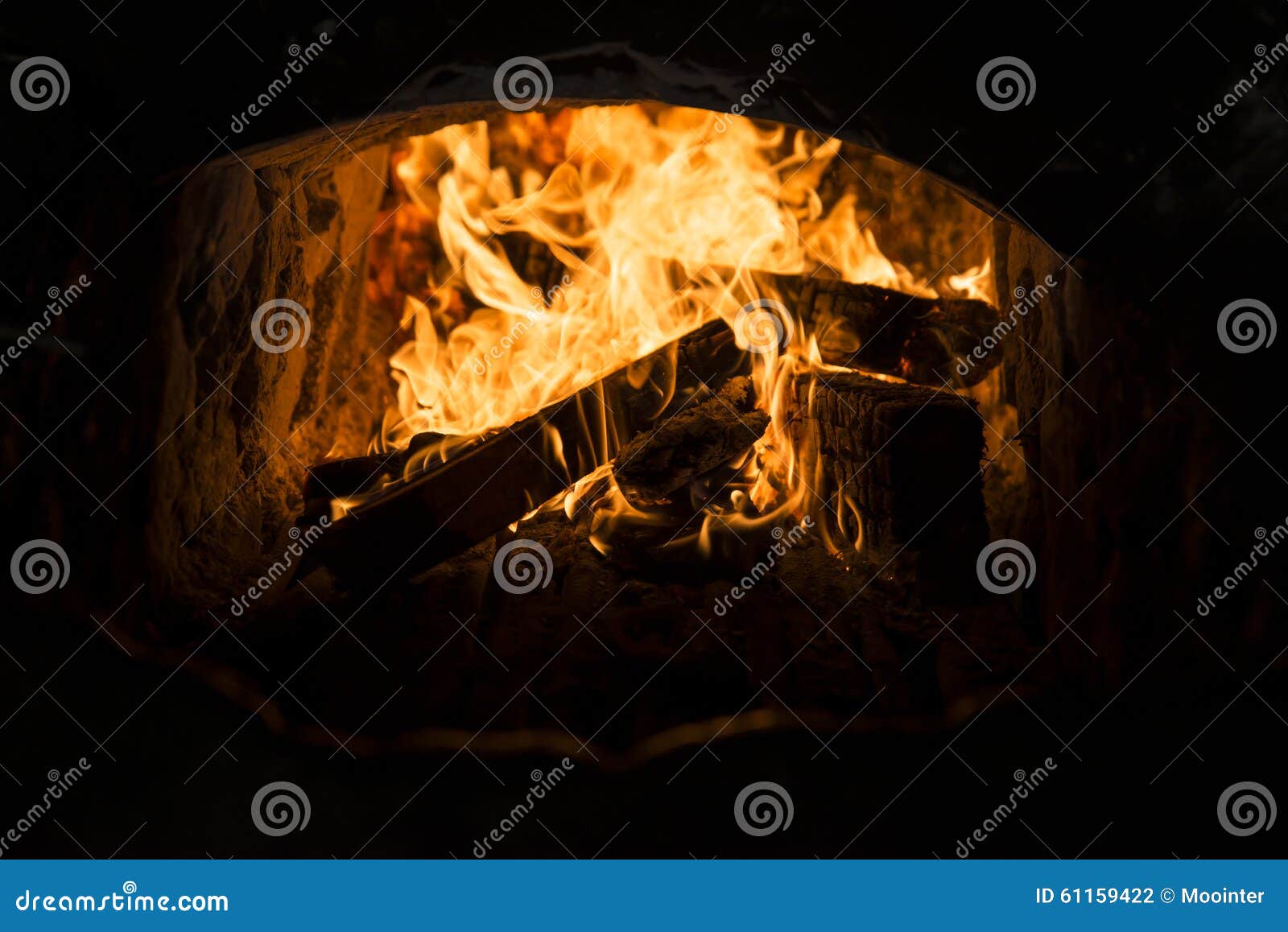 Fire in the kiln. stock photo. Image of glow, door, brick 61159422