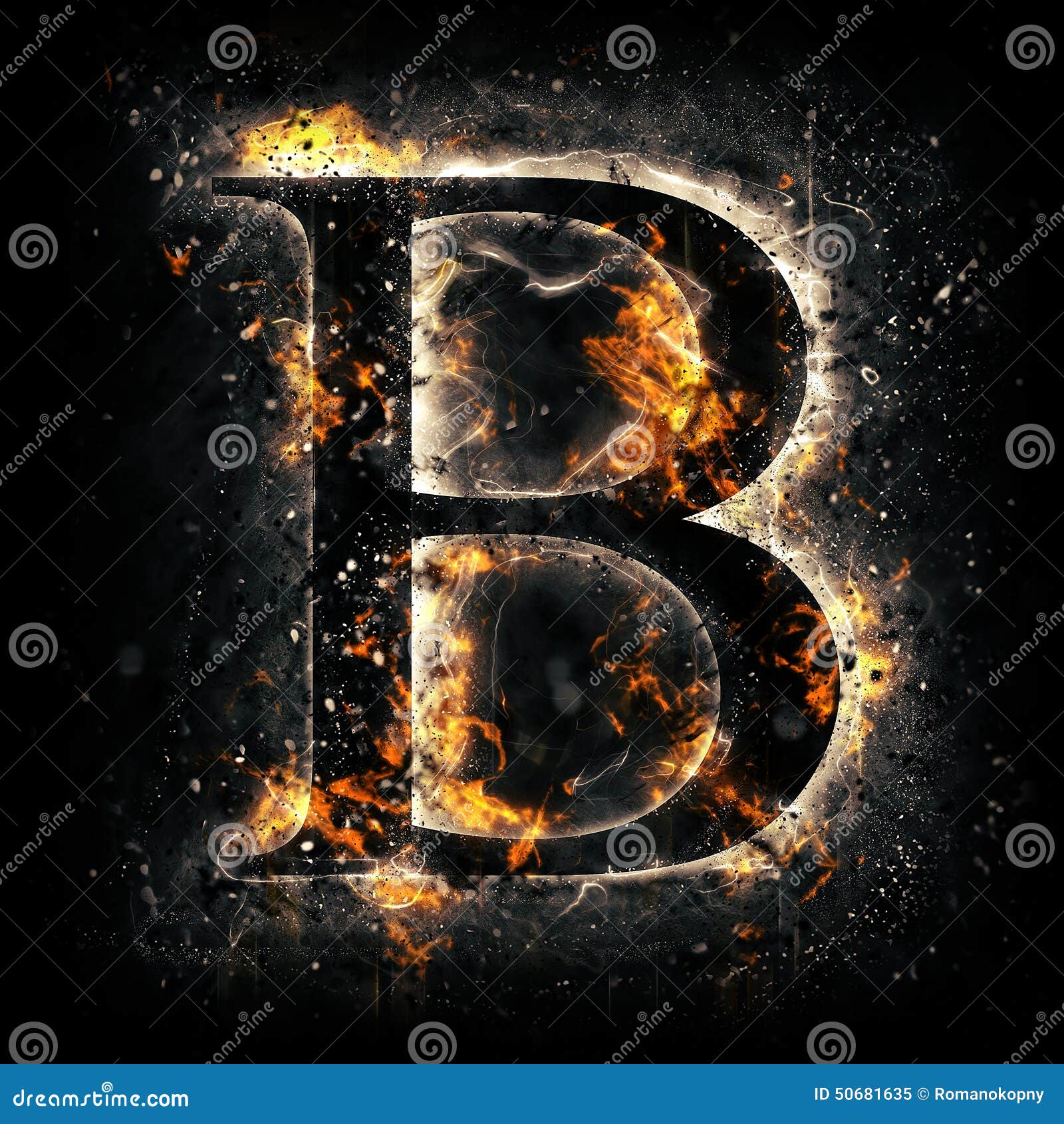Fire letter B stock illustration. Illustration of pattern - 50681635