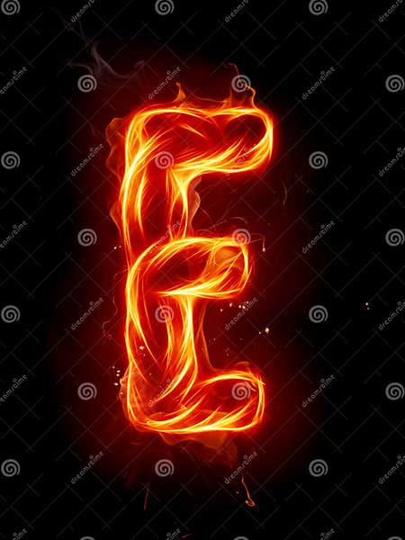 Fire letter E stock illustration. Illustration of flammable - 7197616