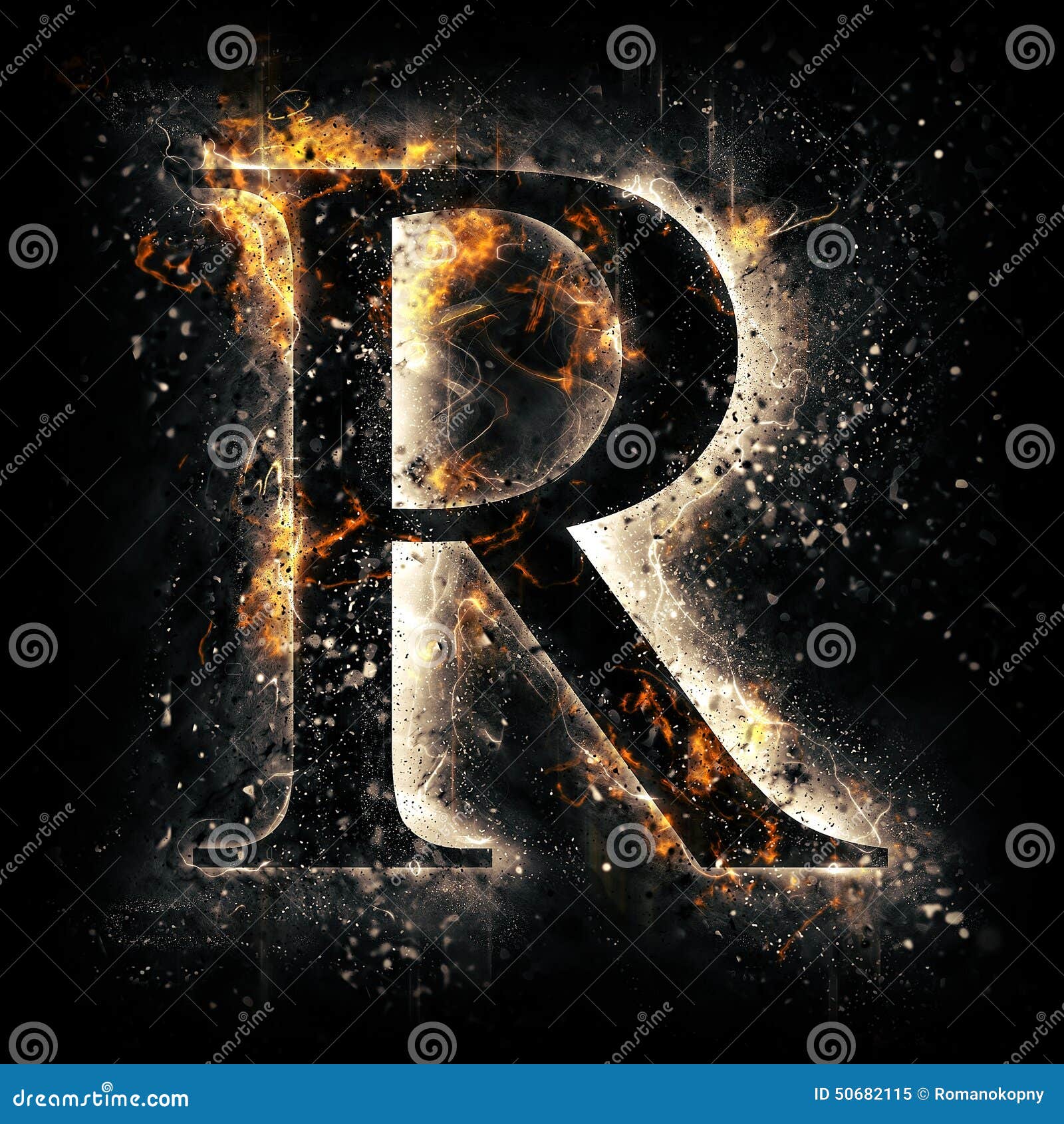 Fire letter R stock illustration. Illustration of abstract - 50682115