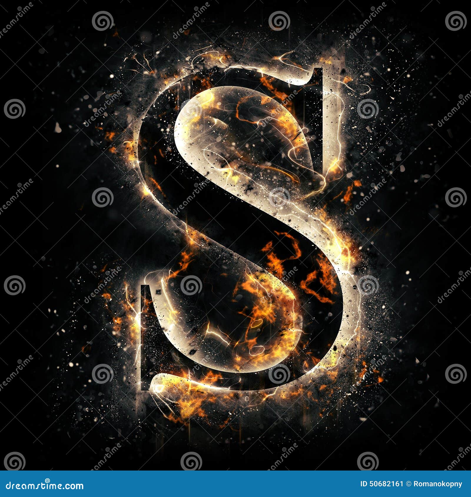 Fire letter S stock illustration. Illustration of pattern - 50682161