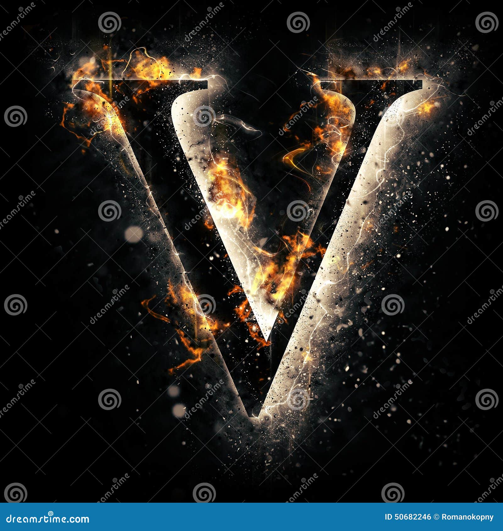 Fire letter V stock illustration. Illustration of blazing - 50682246