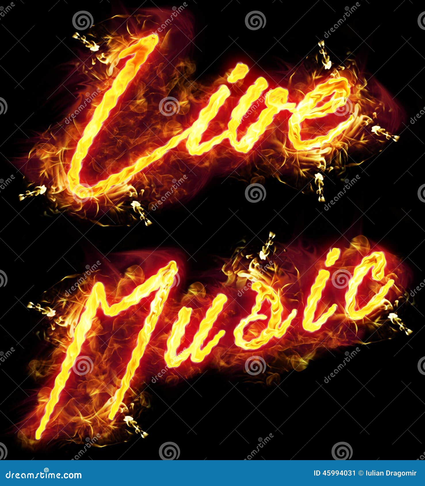 Fire Text Live Music Stock Illustration Image 45994031