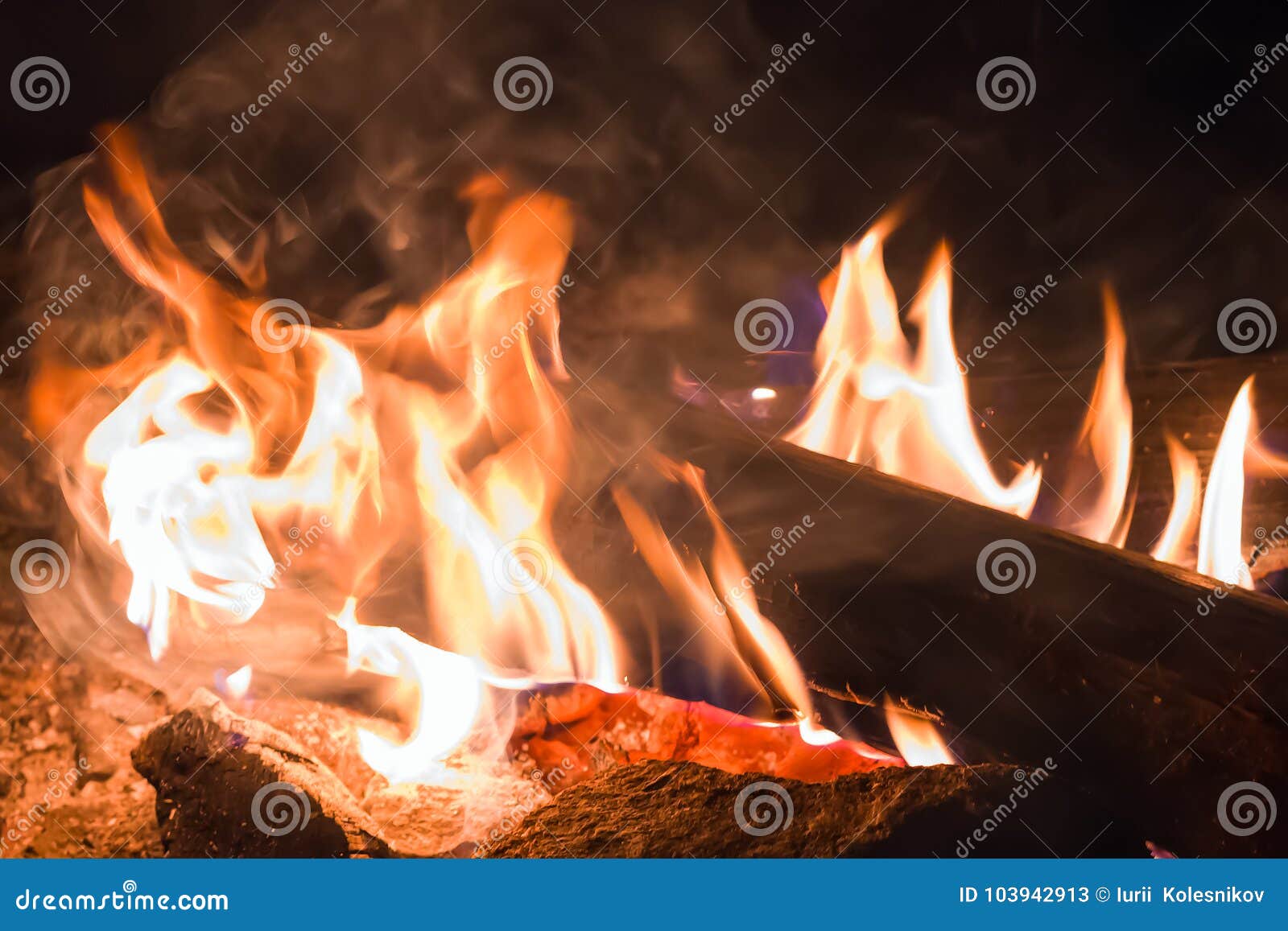 Fire at Night. a Burning Campfire Stock Image - Image of coal, abstract ...