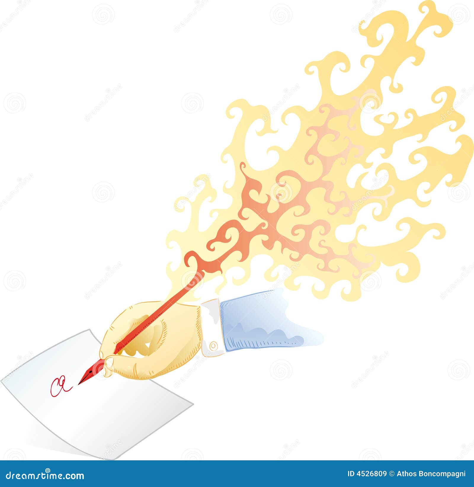 Fire pen stock vector. Image of calligraphy, text, human 4526809