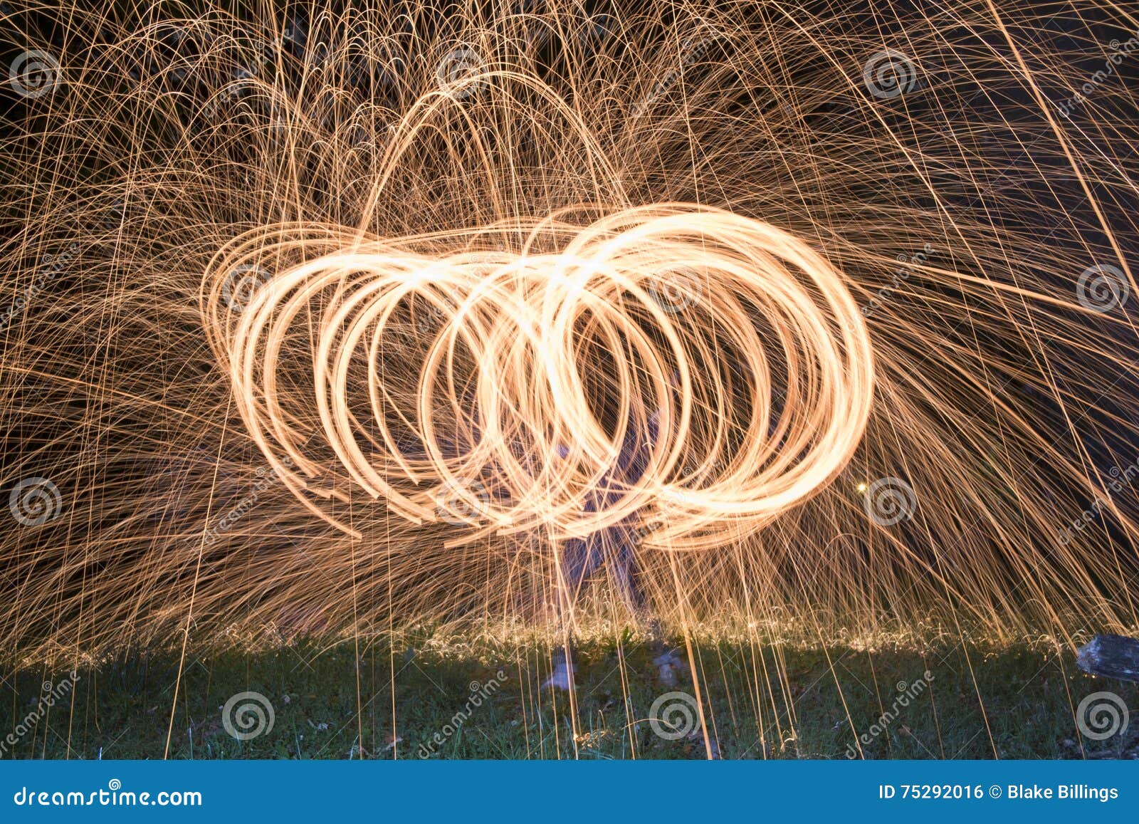Fire Poi, Flaming Steel Wool Spinning Stock Photo Image of fiery
