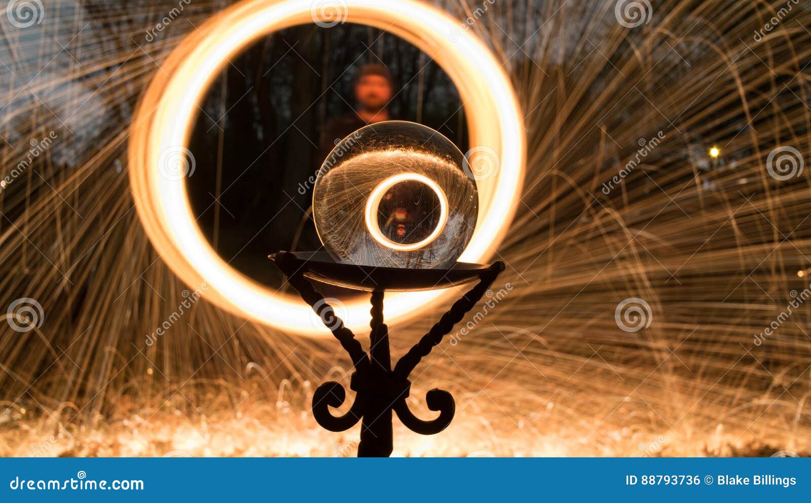 Fire Poi, Flaming Steel Wool Spinning Editorial Photo Image of bonny