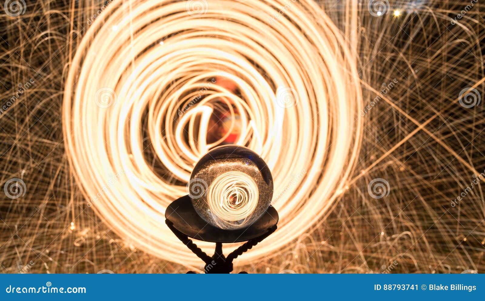Fire Poi, Flaming Steel Wool Spinning Editorial Photo Image of