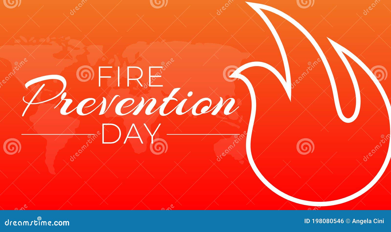 Fire Prevention Day Background Illustration with Flame Symbol Stock