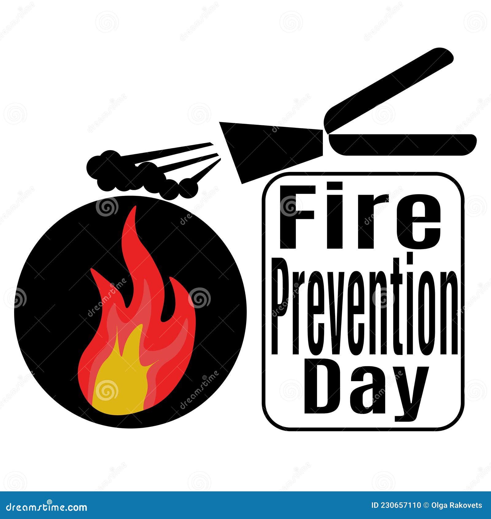 Fire Prevention Day, Idea for Poster, Banner or Flyer Stock Vector